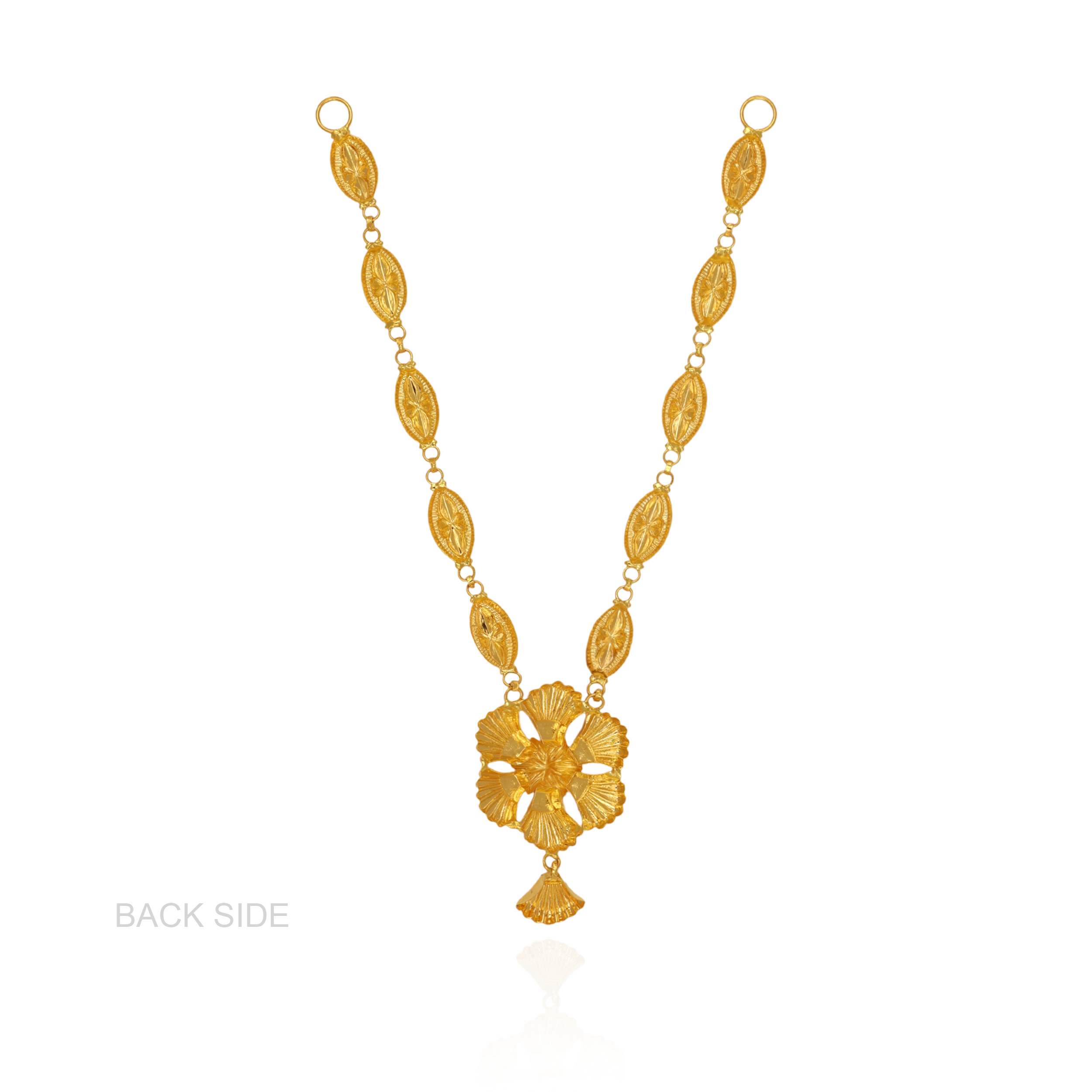 Ornate Flora Ethnic Gold Necklace - Senco Gold and Diamonds