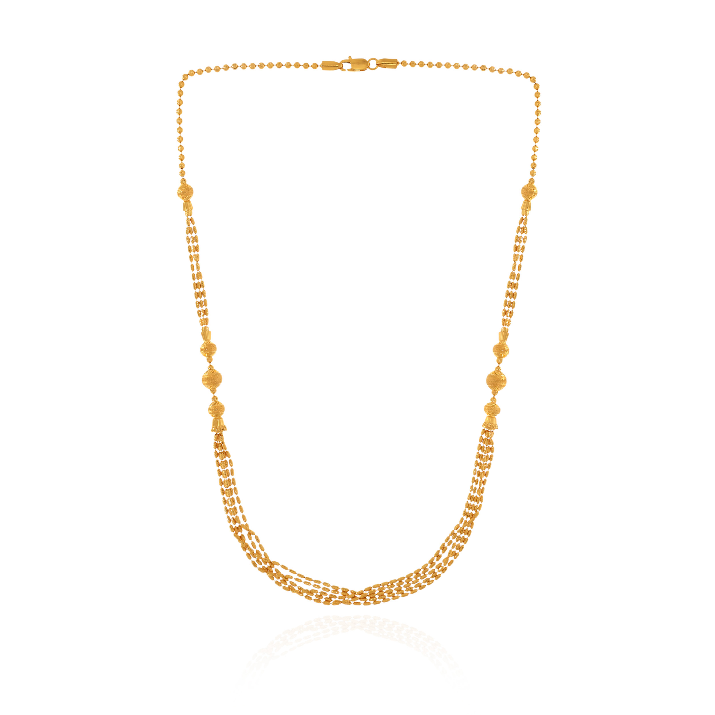 Regal Weave Beaded Gold Chain - Senco Gold and Diamonds