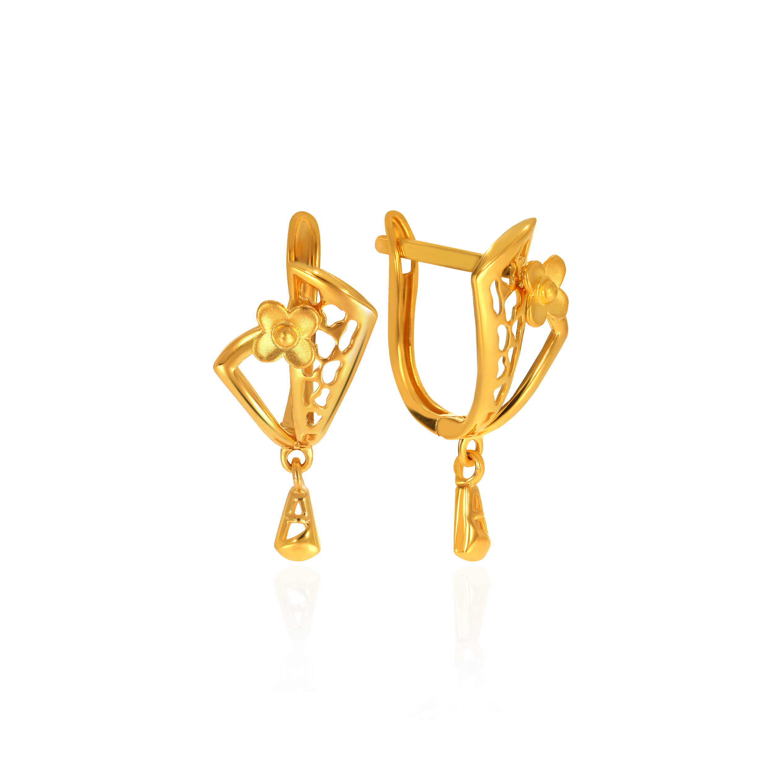 Blooming Radiance Gold Hoop Earrings - Senco Gold and Diamonds