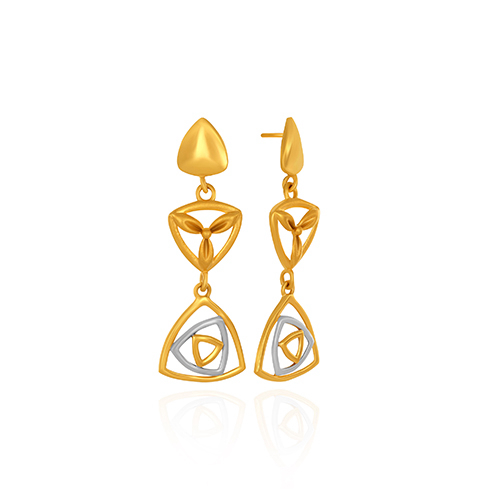Artistic Motif Gold Earrings - Senco Gold and Diamonds