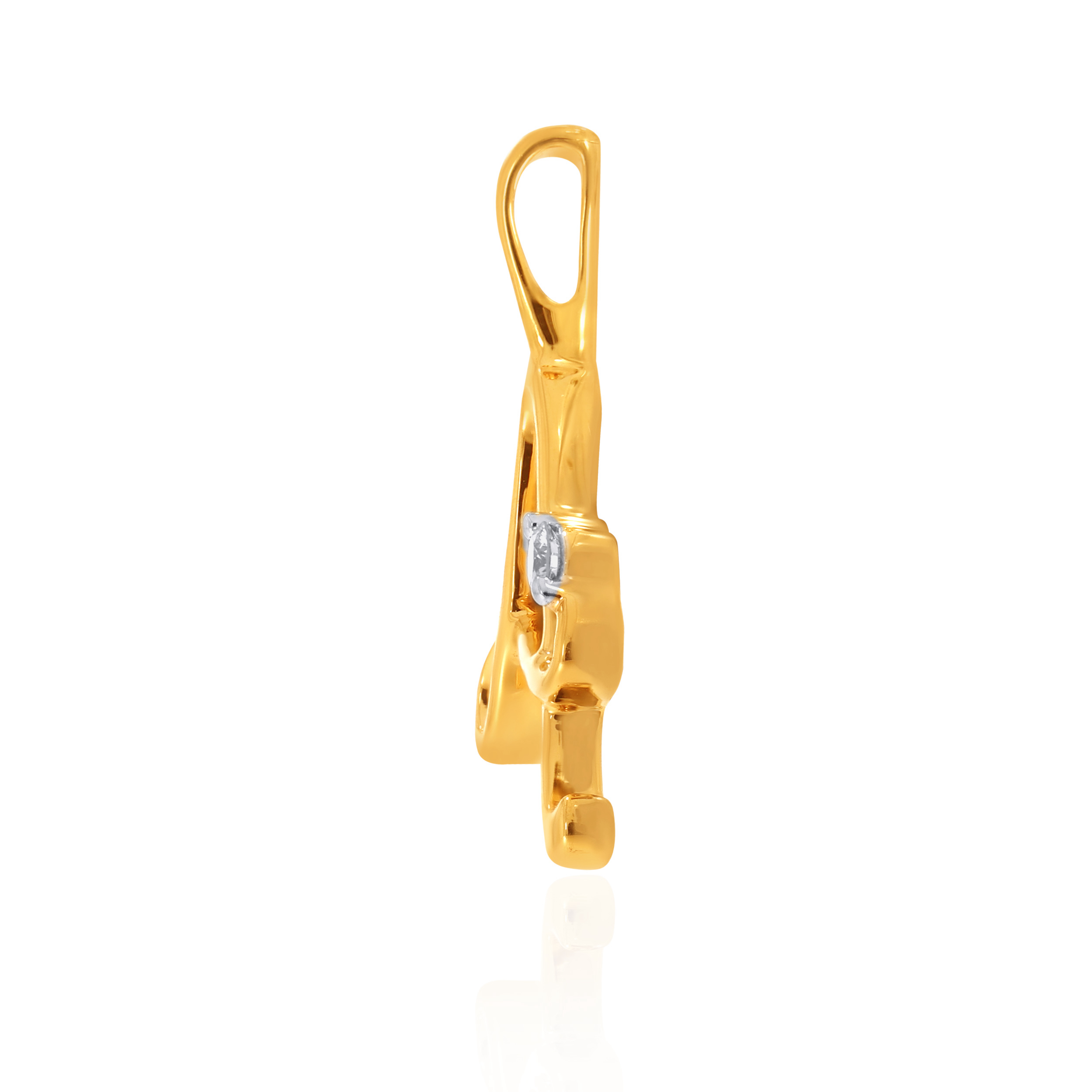 18K Yellow Gold A Alphabet Diamond Pendant-DPN-D000748613 - Senco Gold and Diamonds
