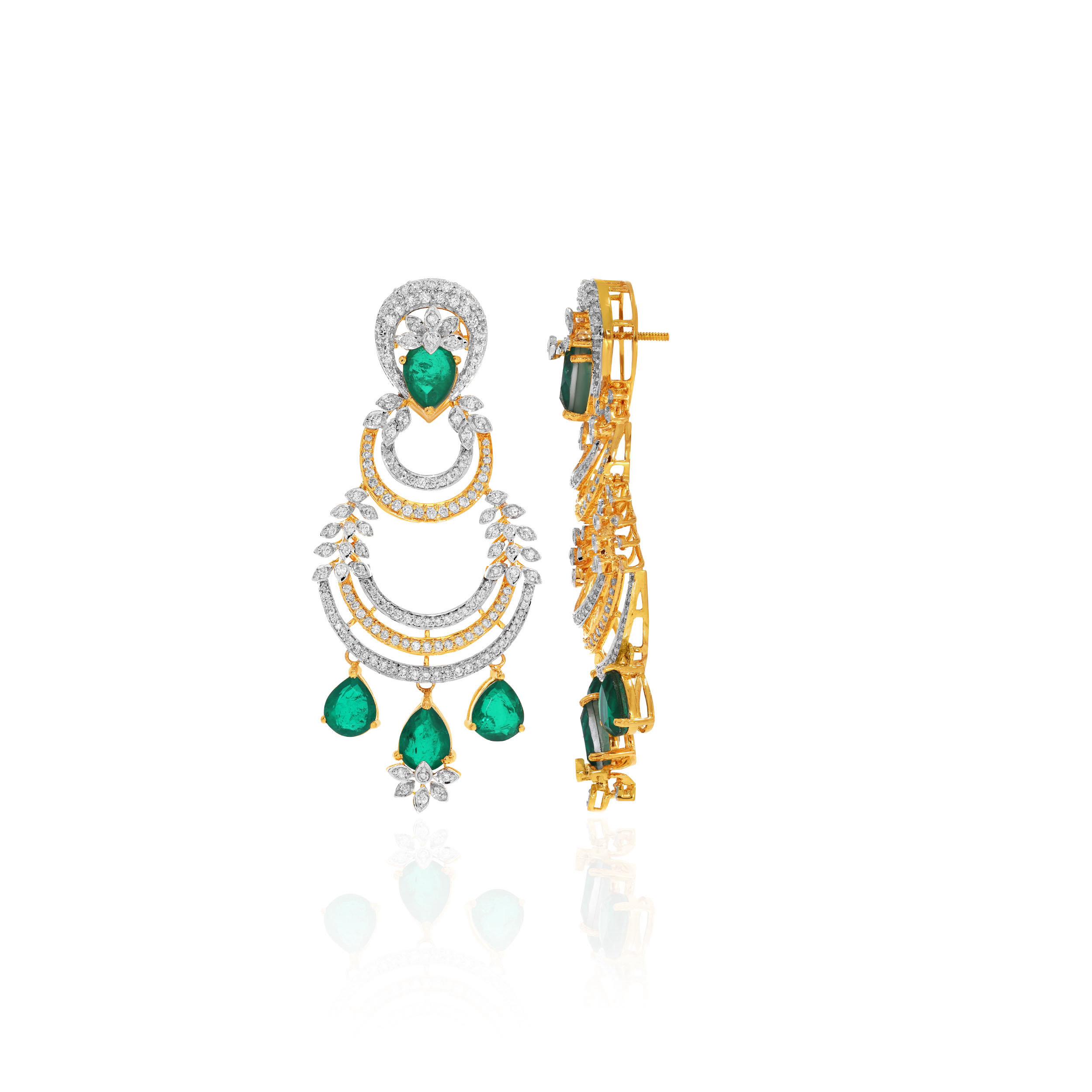 14K Yellow Gold Diamond Drop Earrings-DTGN-D000787118 - Senco Gold and Diamonds
