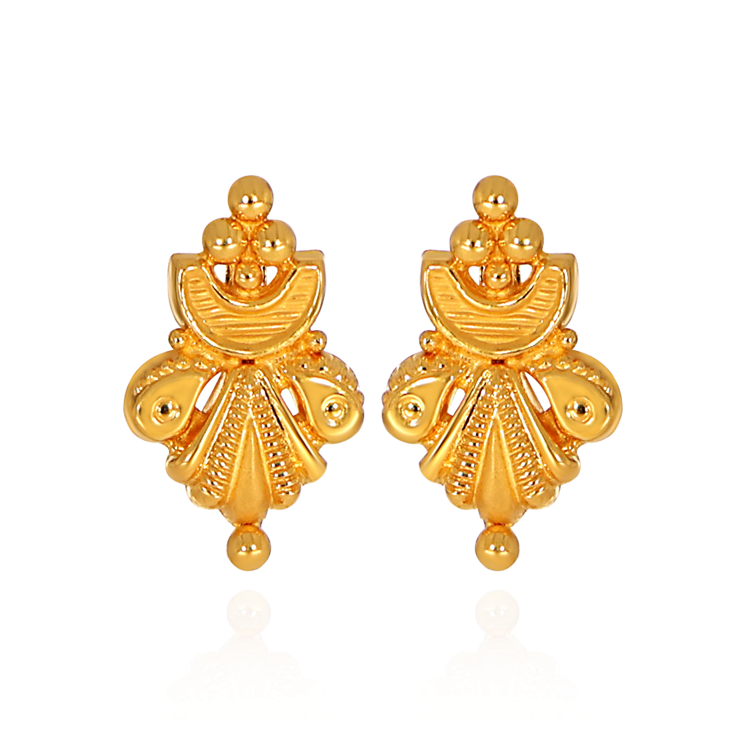Traditional Aura Gold Studs - Senco Gold and Diamonds