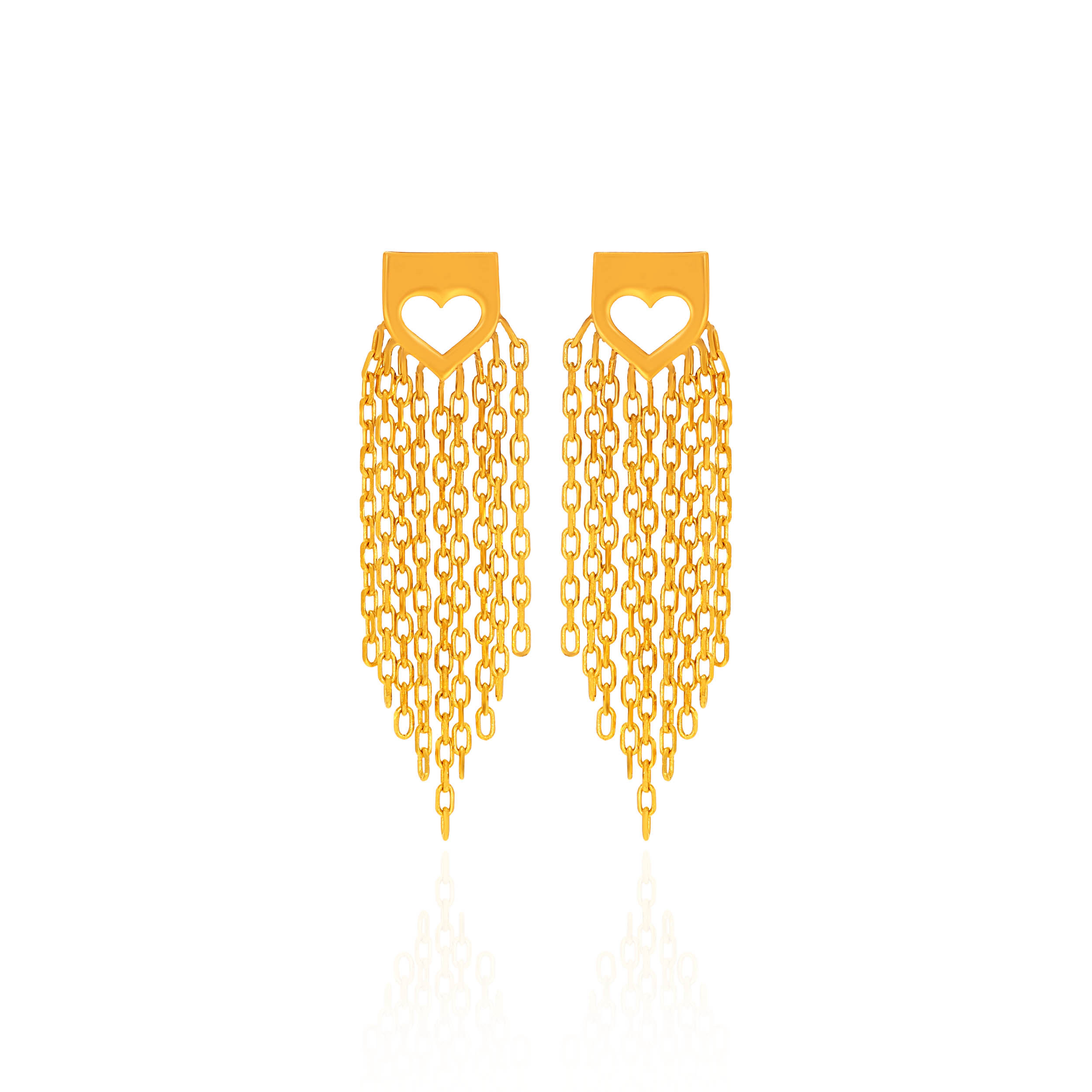 Whimsical Silhouette Tassel Gold Earrings - Senco Gold and Diamonds