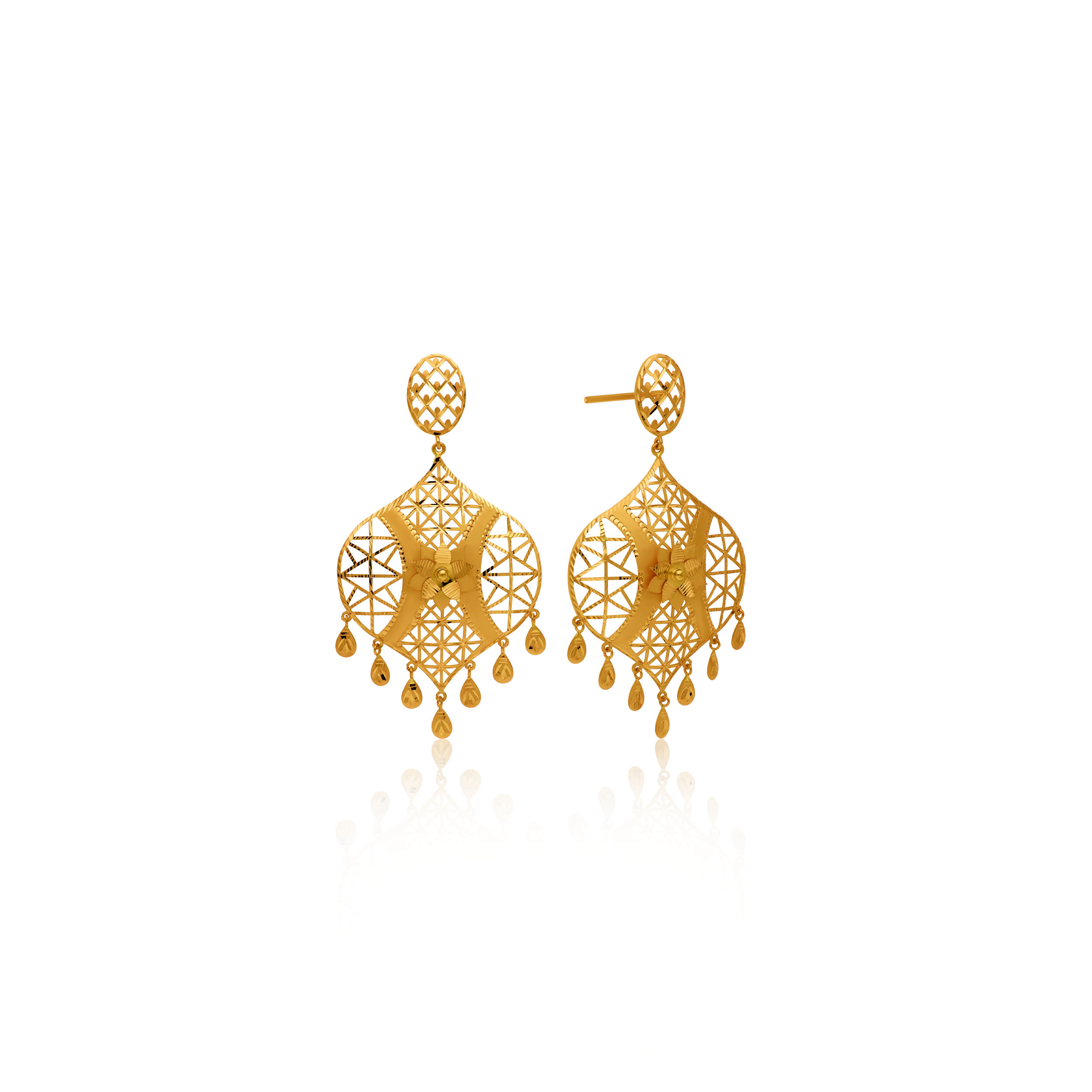 Mughal Art Gold Earrings - Senco Gold and Diamonds
