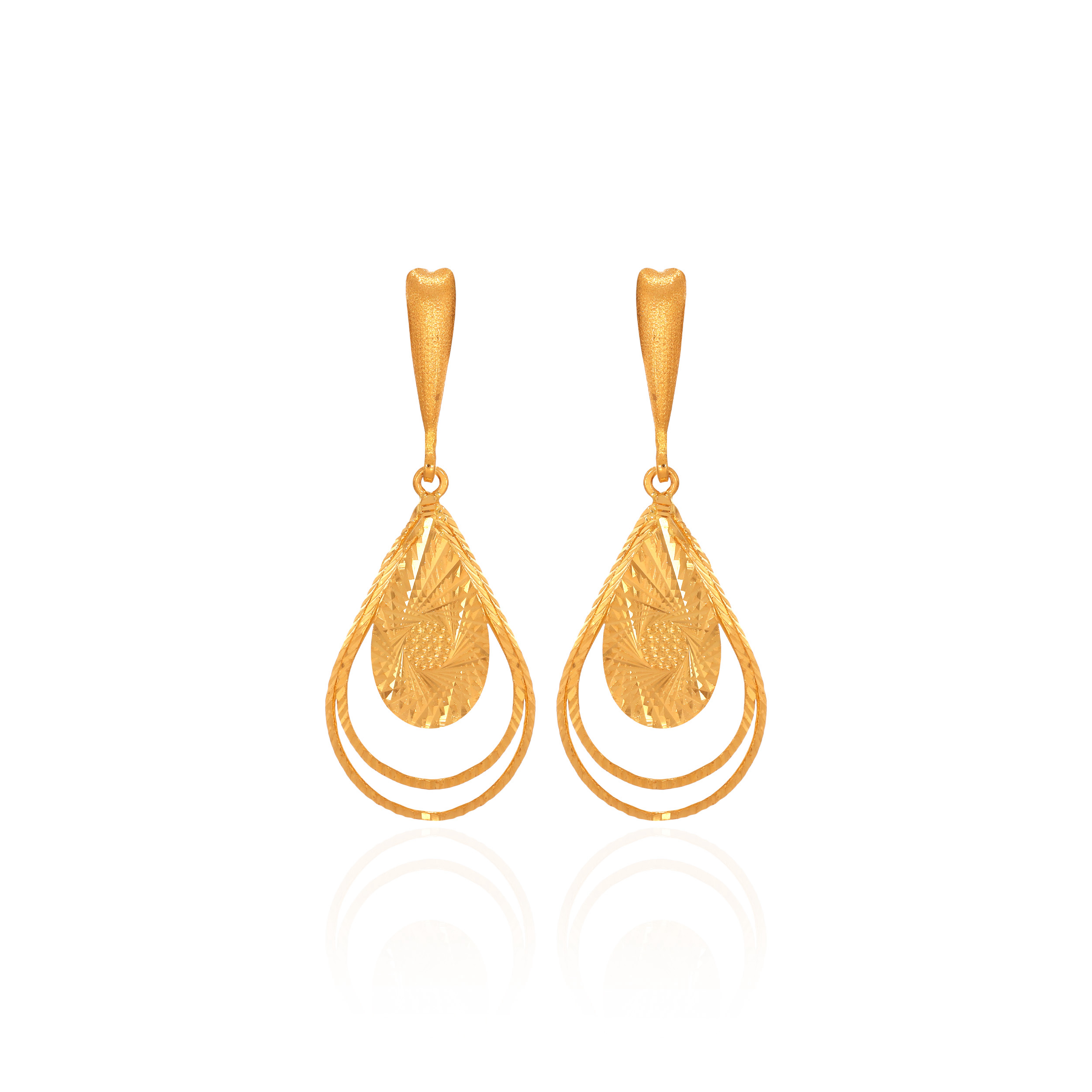 Dewdrop Sway Gold Drop Earrings - Senco Gold and Diamonds