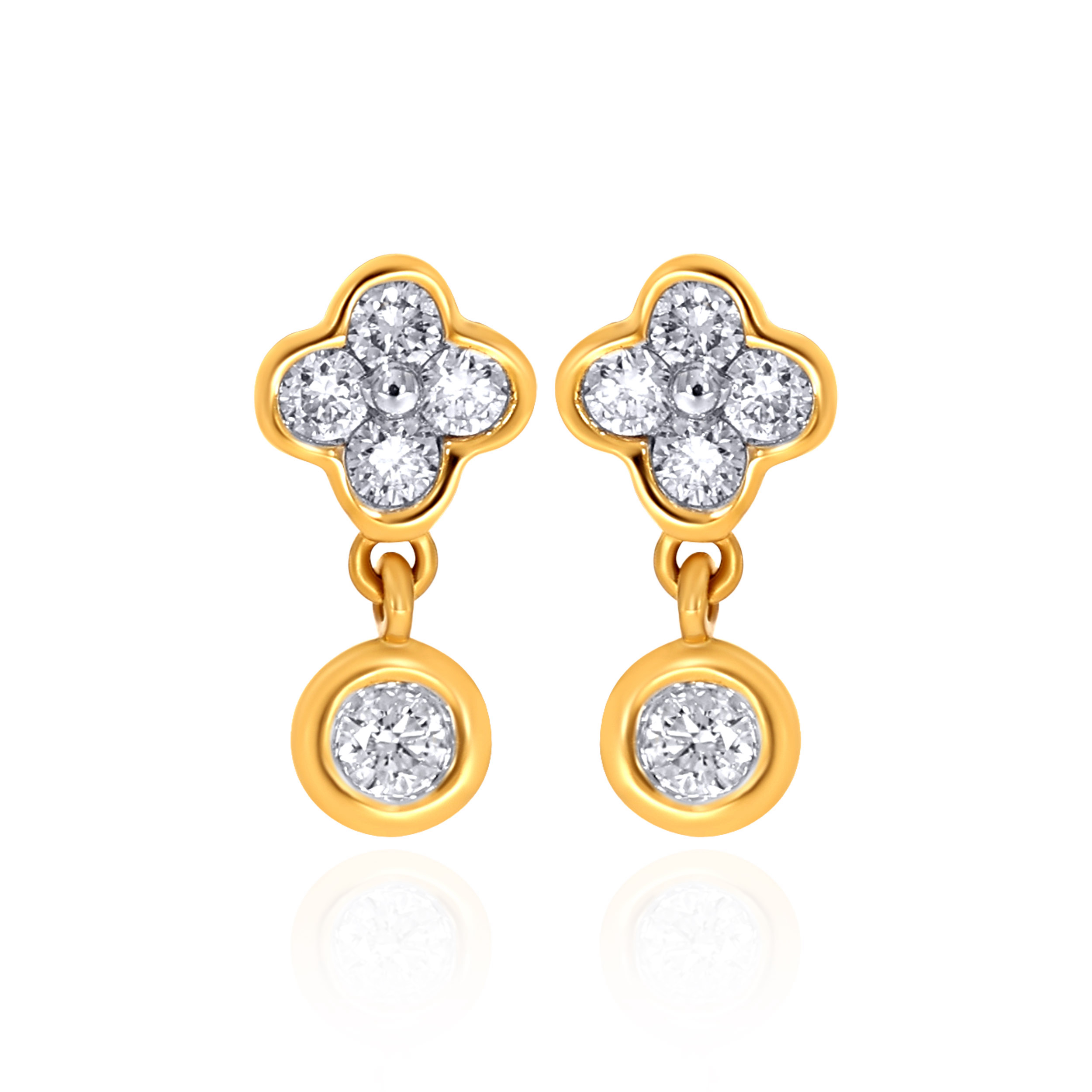 Clover Glow Diamond Drop Earrings - Senco Gold and Diamonds