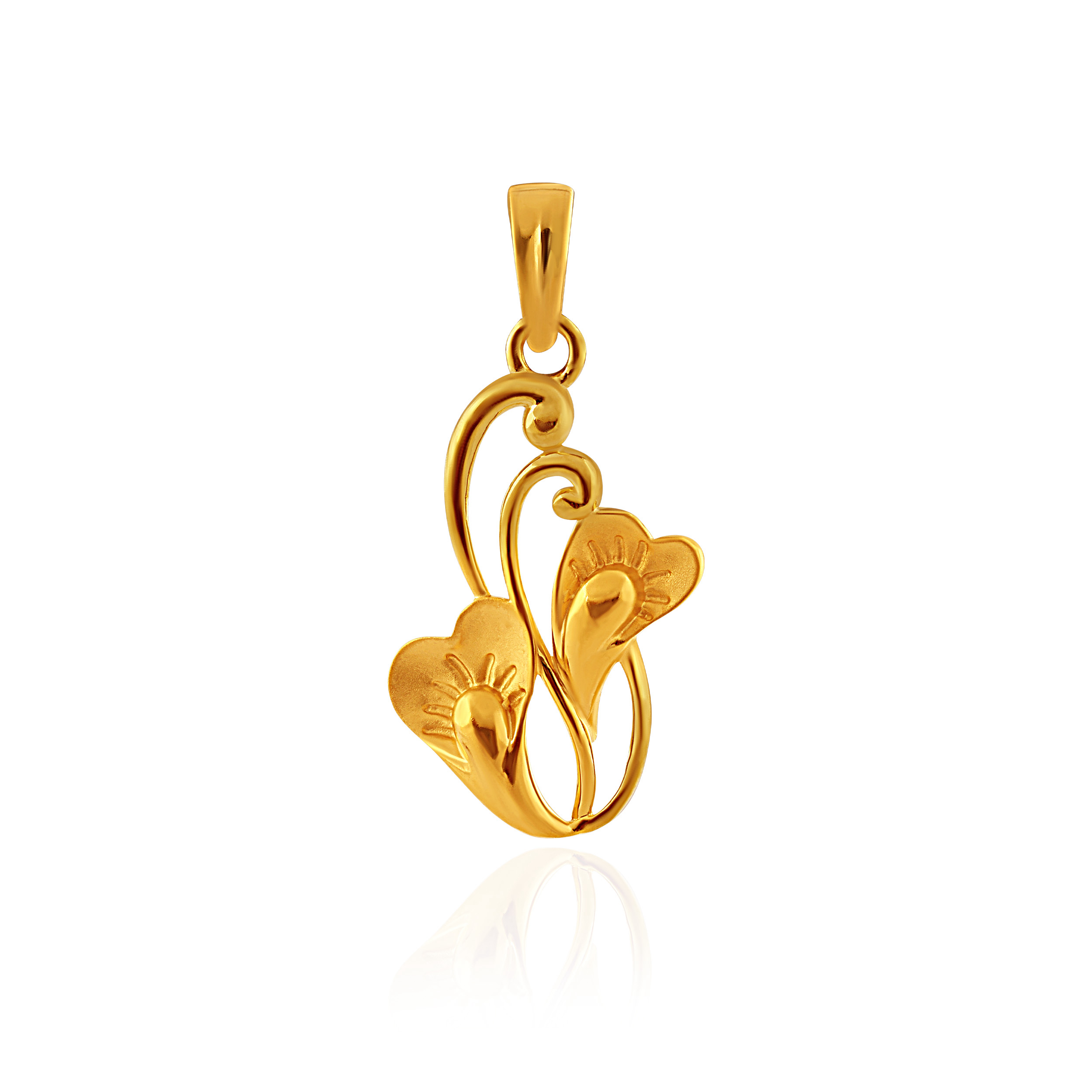 Heart Petal Floral Gold Pendant - Senco Gold and Diamonds