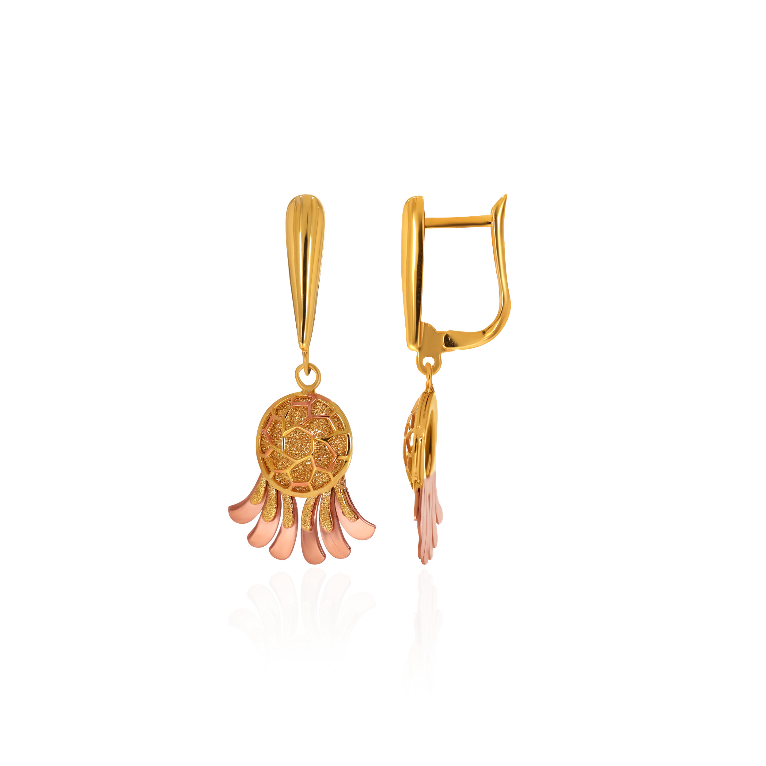 Partial Bloom Gold Hoop Earrings - Senco Gold and Diamonds