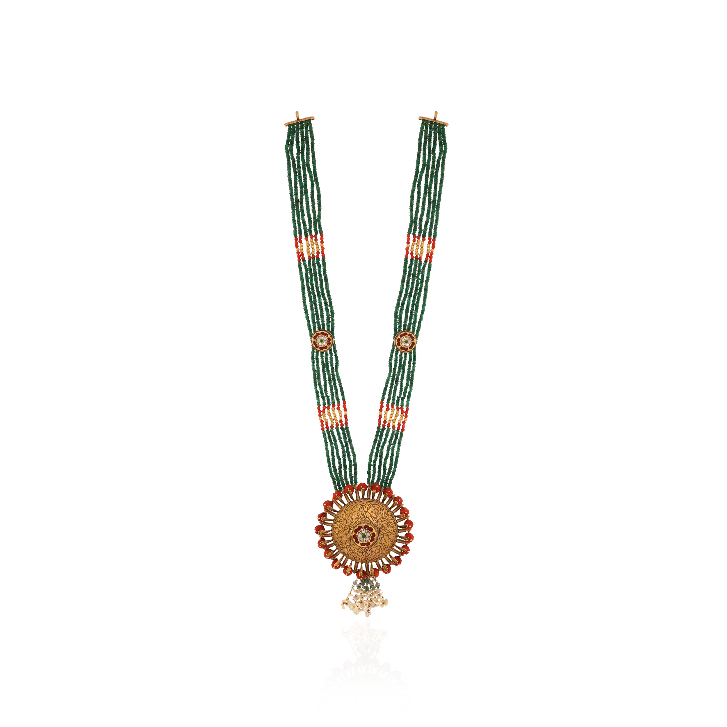 22K Yellow Gold Kundan Necklace-GN-D000788441 - Senco Gold and Diamonds