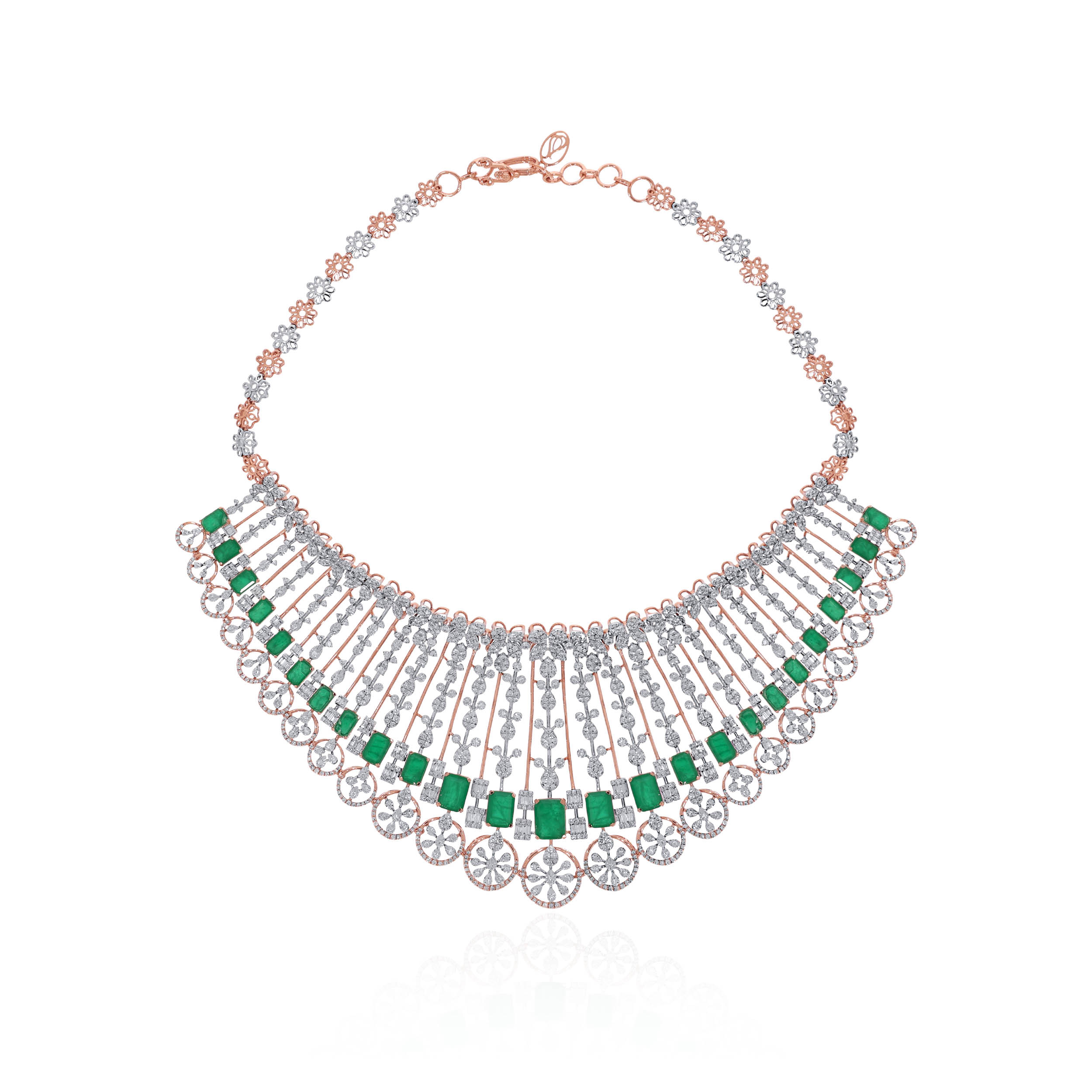 14K Rose Gold Diamond Necklace-DGN-D000785194 - Senco Gold and Diamonds