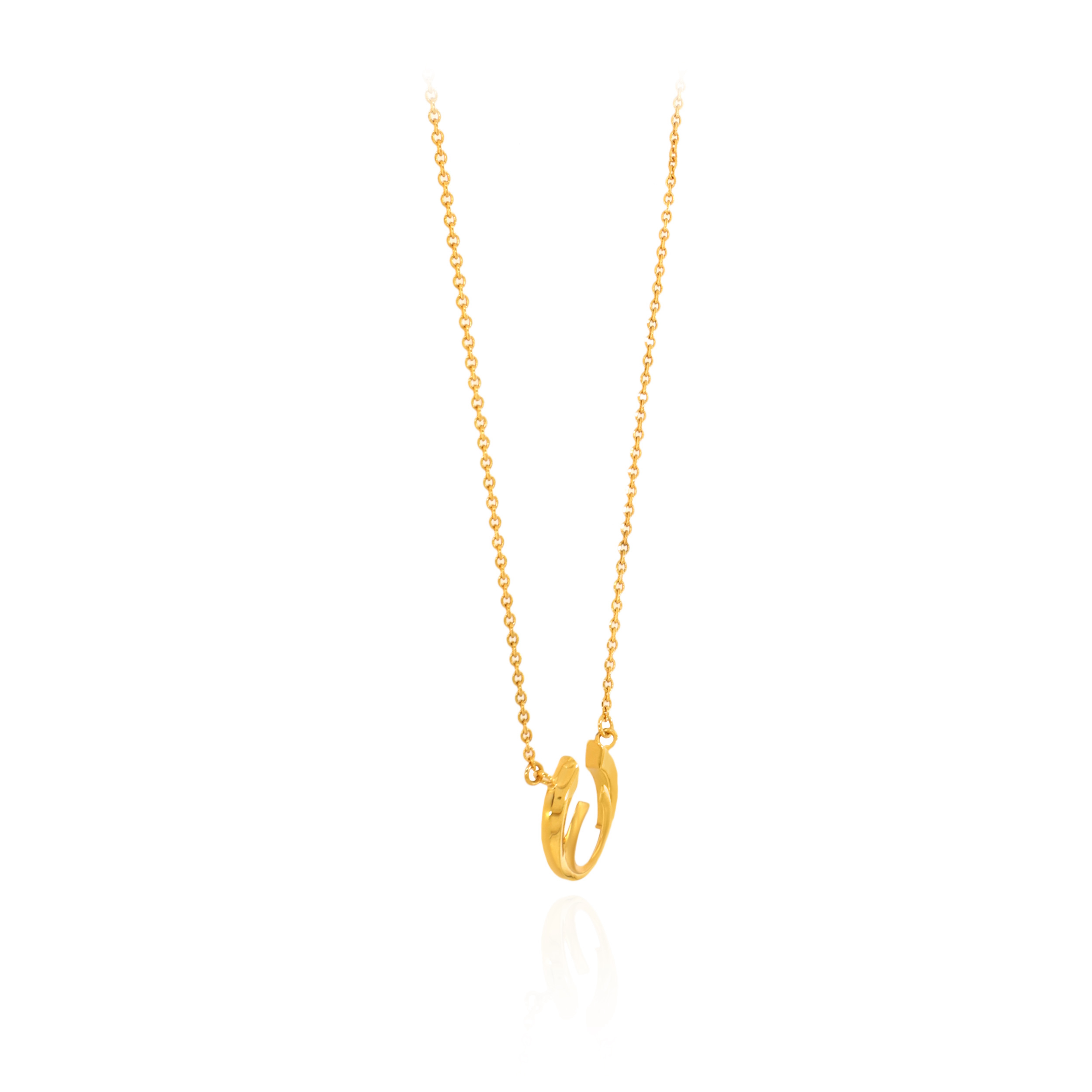 Crescent Loop Gold Chain Pendant - Senco Gold and Diamonds
