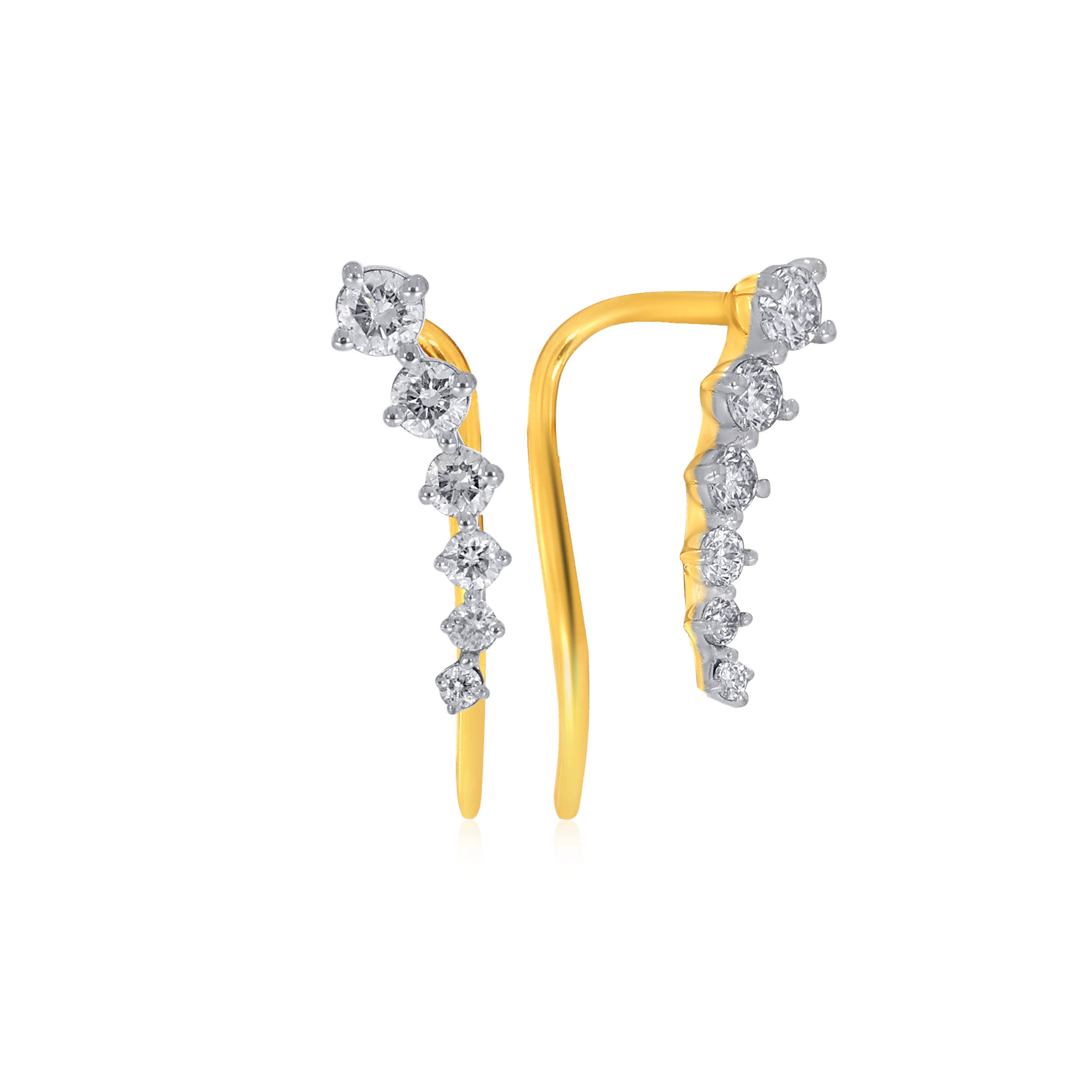 Starry Pebbles Diamond Hook Earrings - Senco Gold and Diamonds
