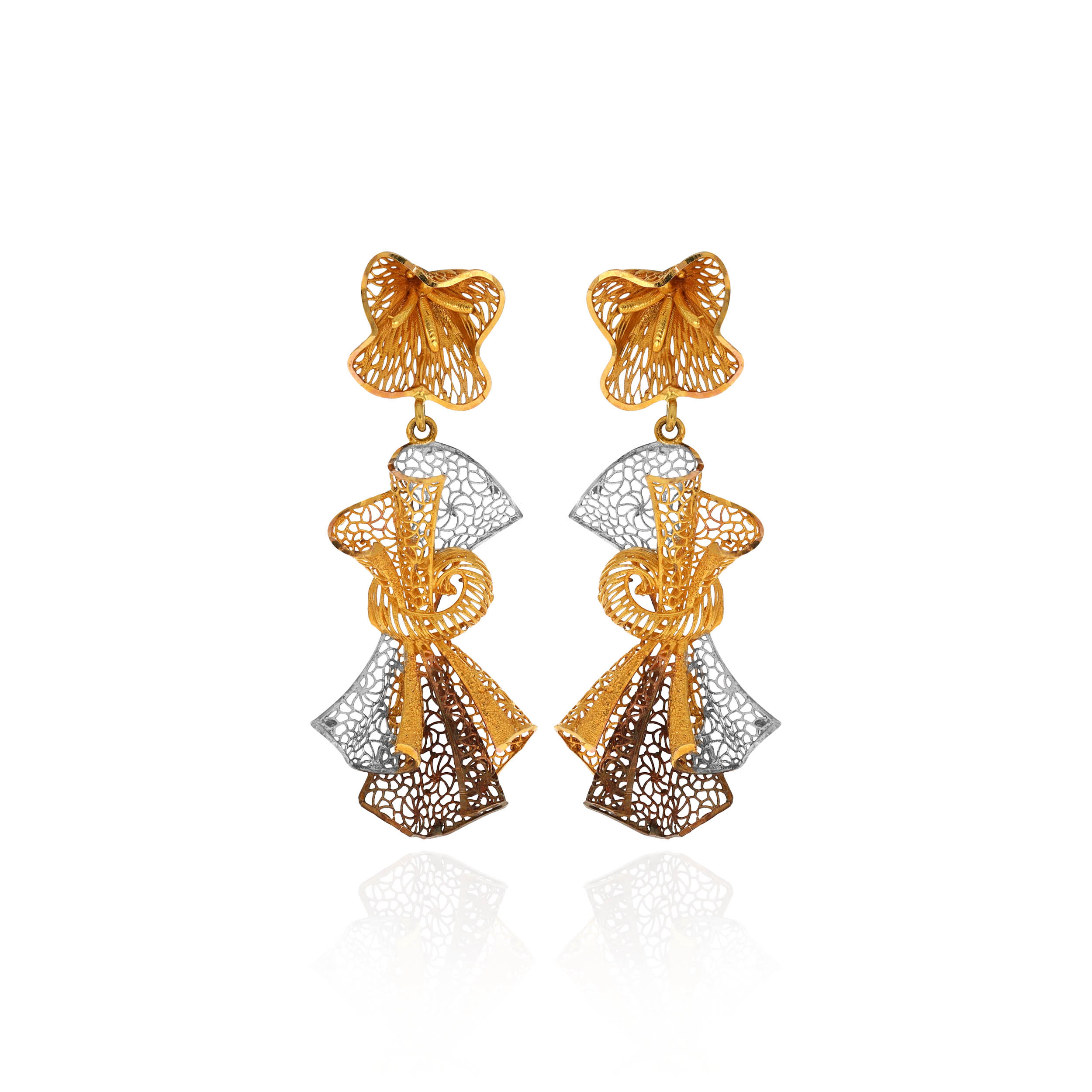 Twilight Trio Gold Earrings - Senco Gold and Diamonds