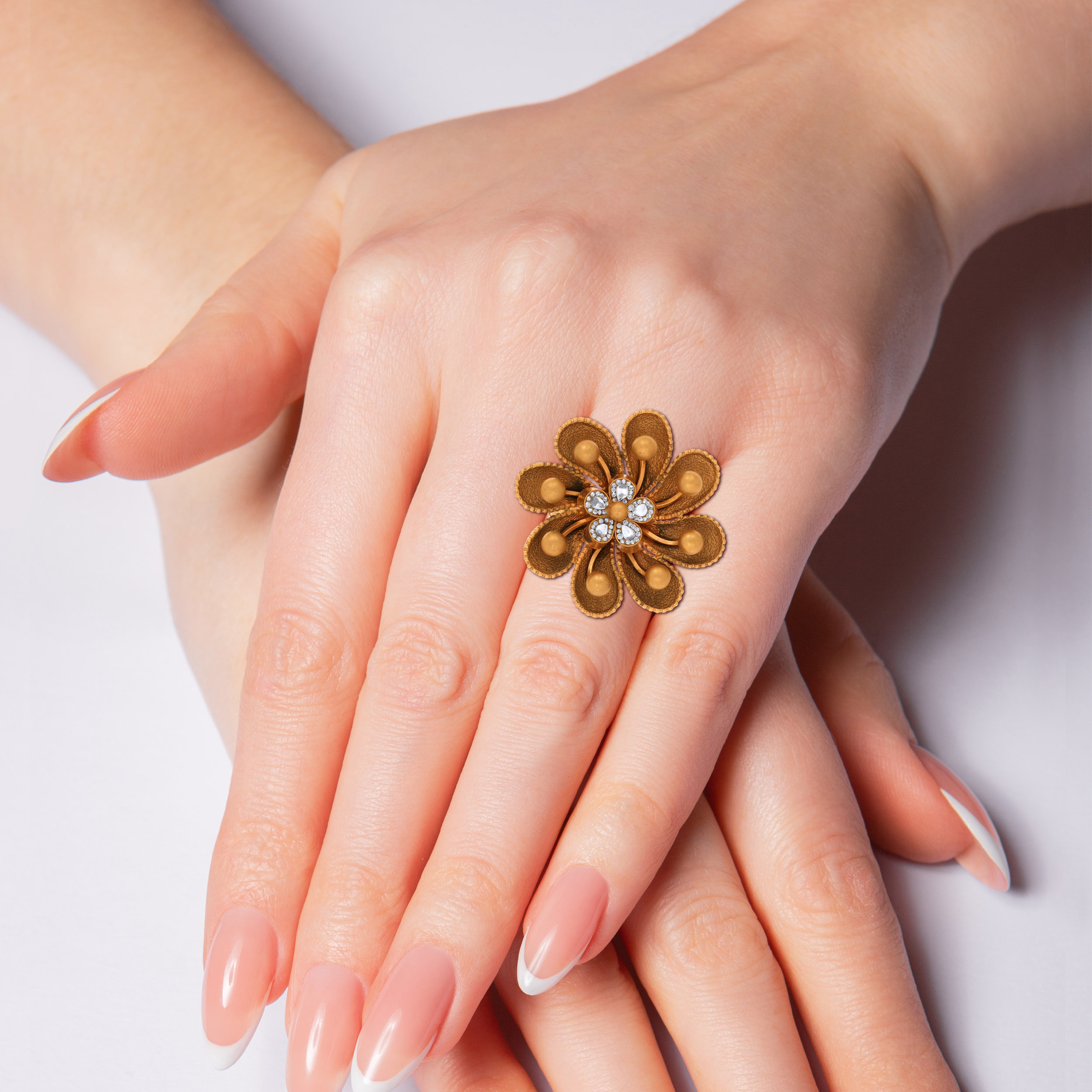22K Yellow Gold Kundan Ring-GLR-D000765118 - Senco Gold and Diamonds