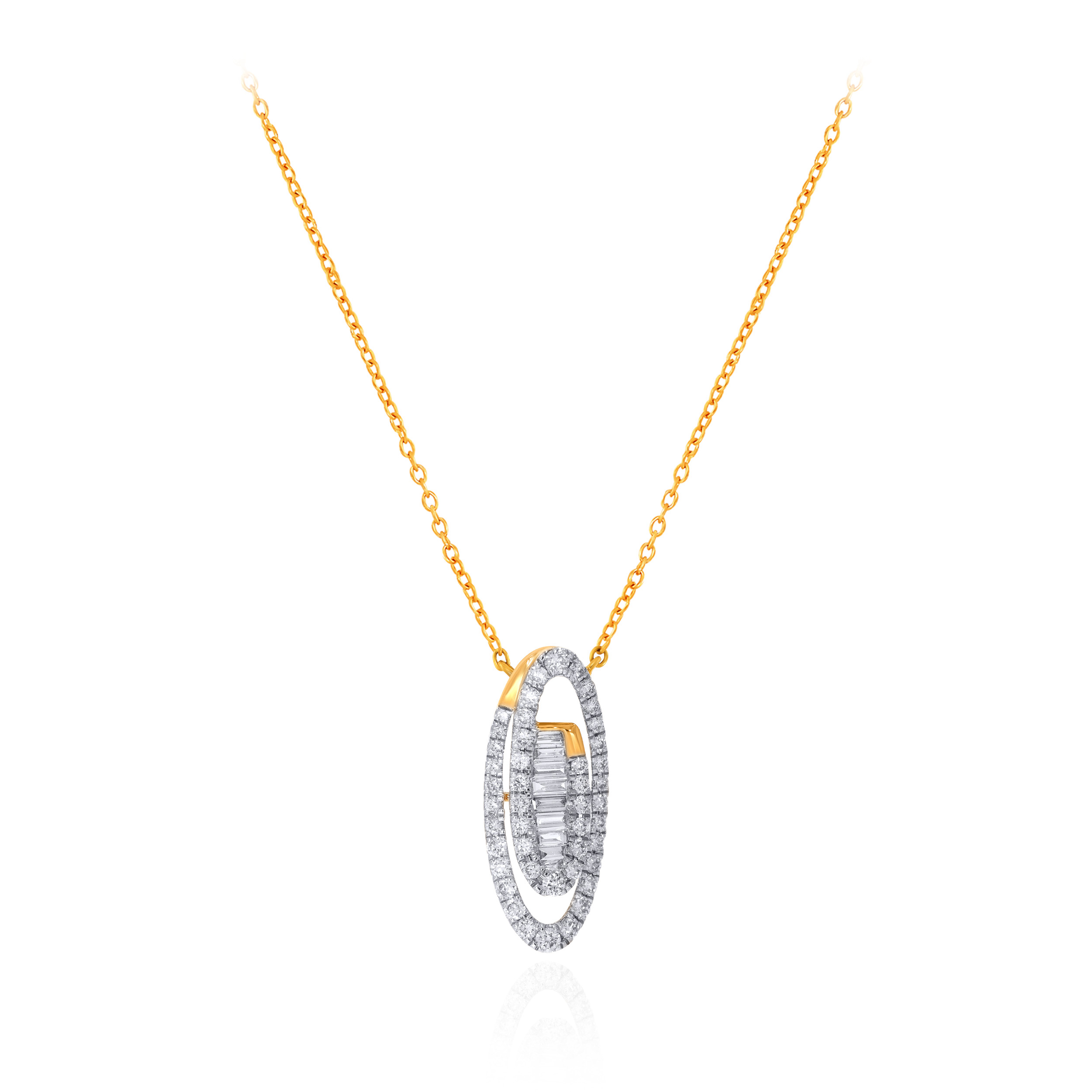 Oval Harmony Diamond Chain Pendant - Senco Gold and Diamonds