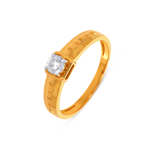18K Yellow Gold Men Solitaire Ring-DGR-D000769726 alternate view 3