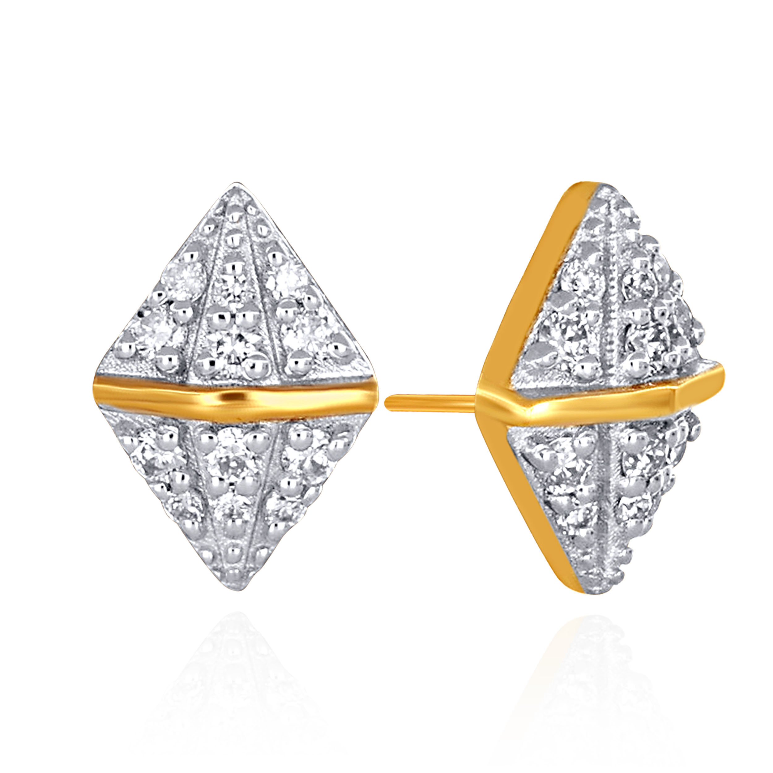 Rhombus Sparkle Diamond Studs - Senco Gold and Diamonds