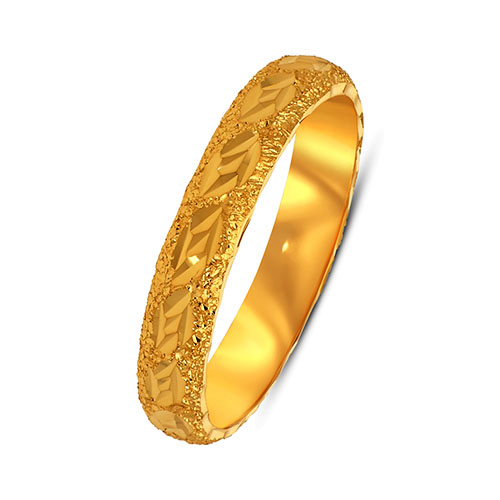 Grainline Carve Gold Ring - Senco Gold and Diamonds