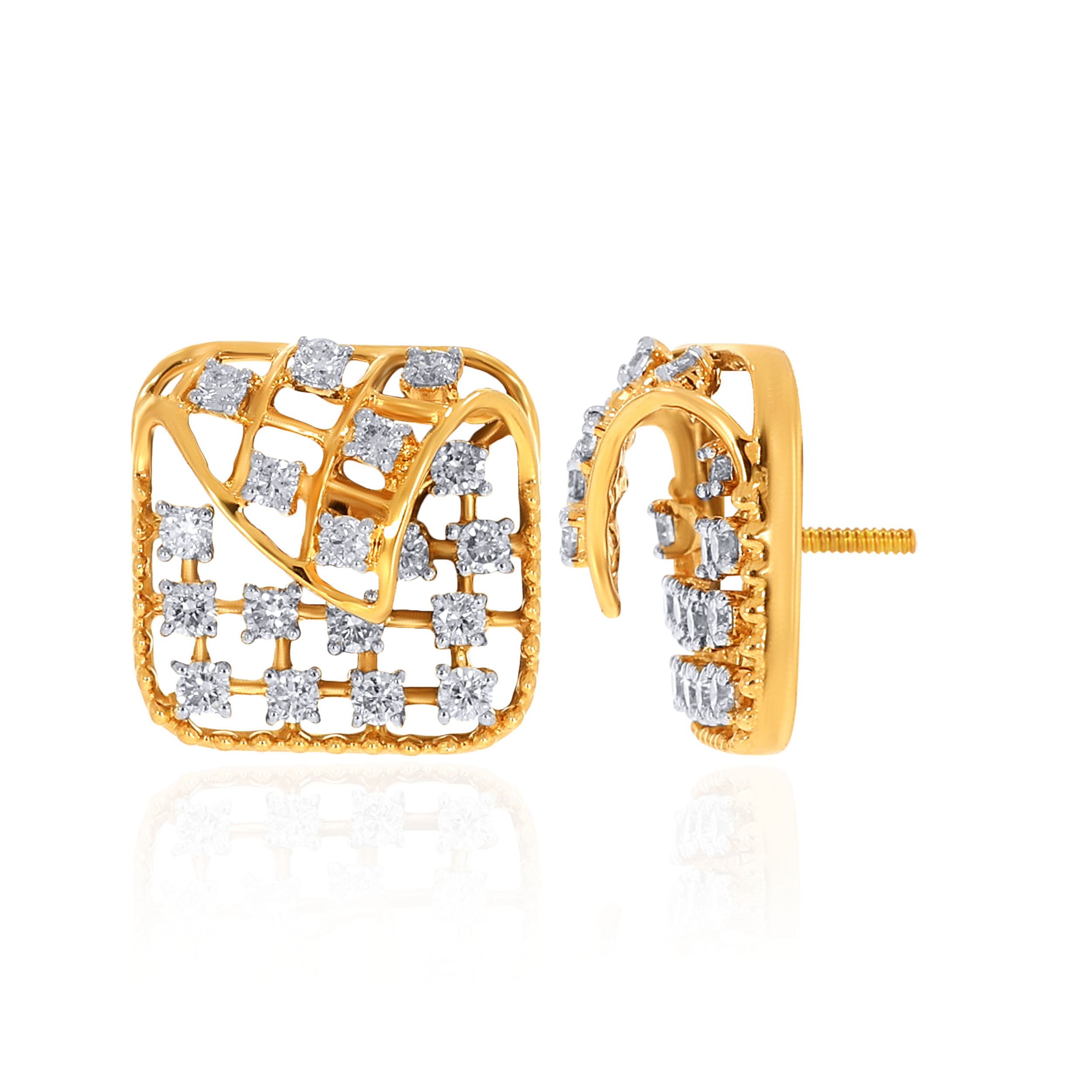14K Yellow Gold Diamond Studs Earrings-DT-D000667419 - Senco Gold and Diamonds