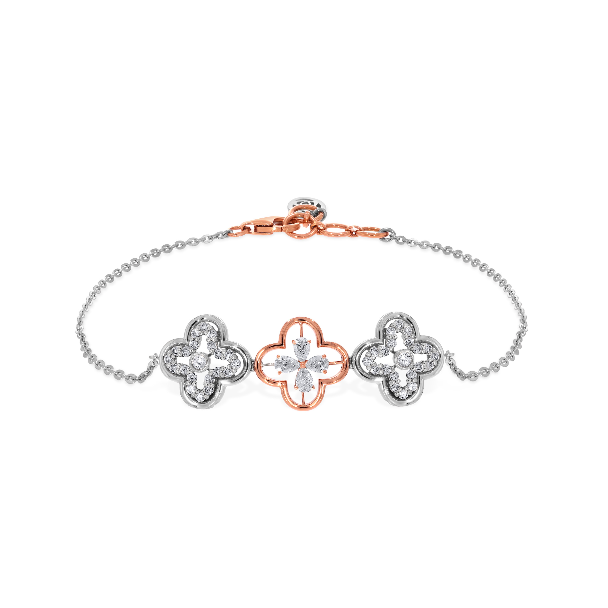 Whimsical Clover Platinum Bracelet - Senco Gold and Diamonds