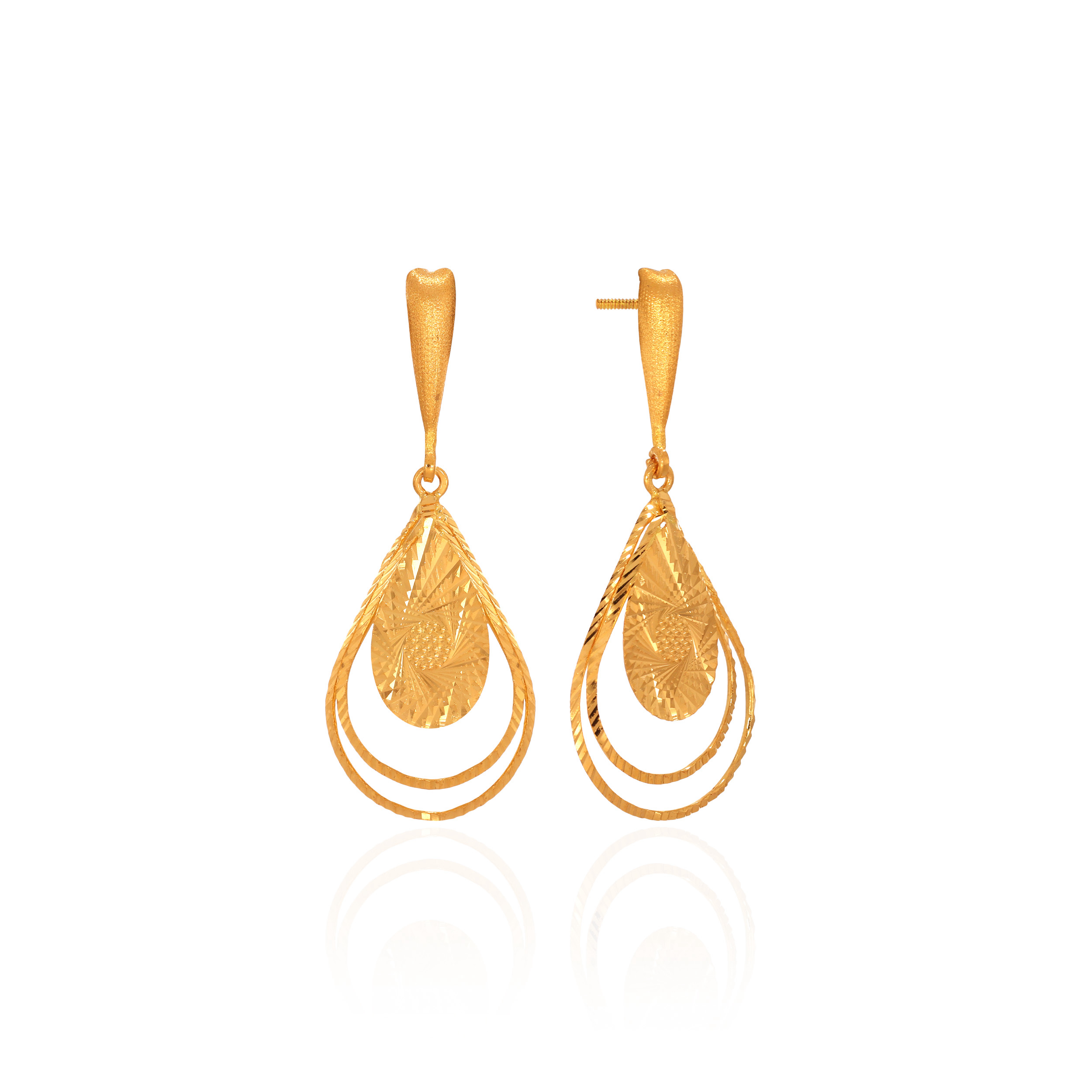 Dewdrop Sway Gold Drop Earrings - Senco Gold and Diamonds