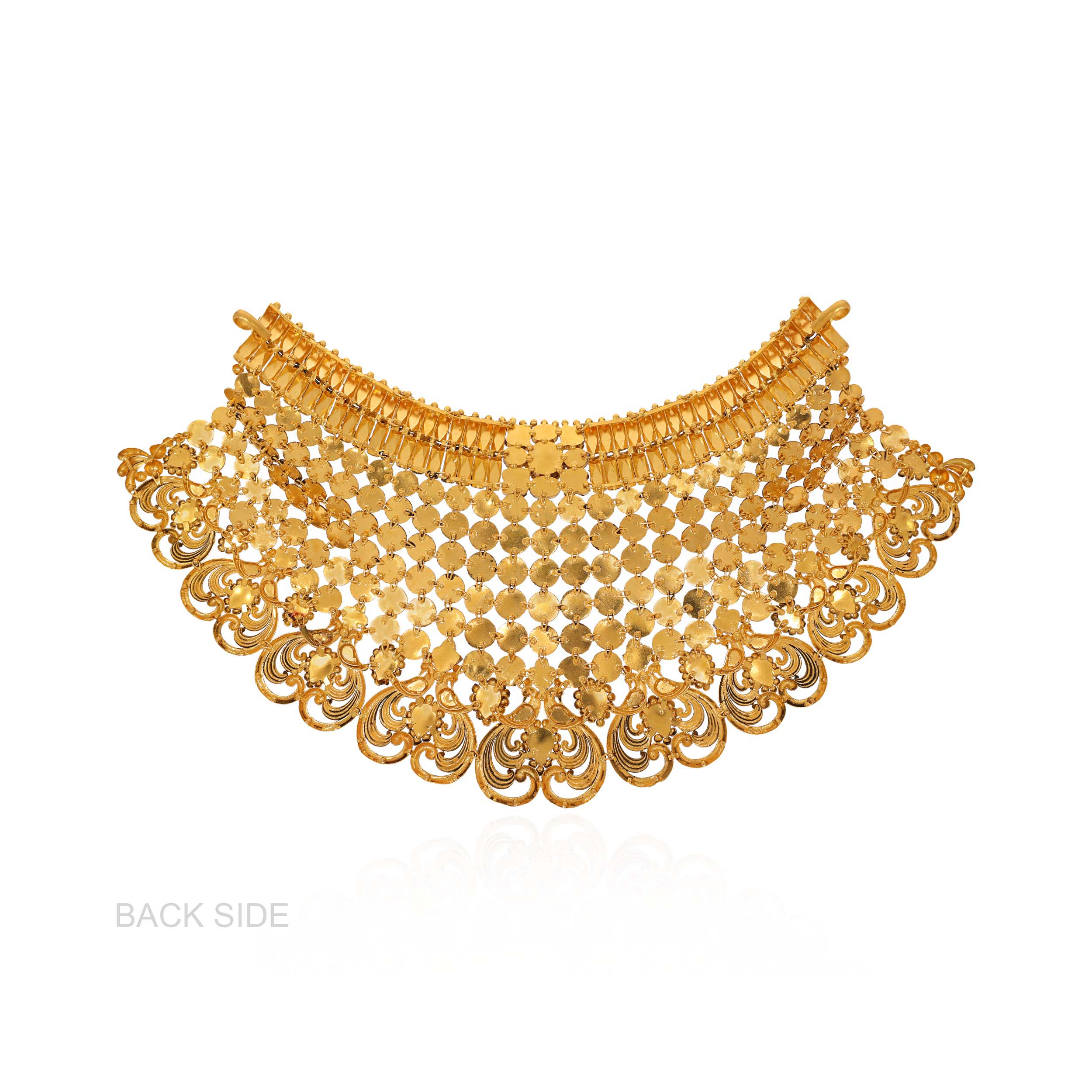 Floral Delight Antique Gold Kundan Choker Necklace - Senco Gold and Diamonds
