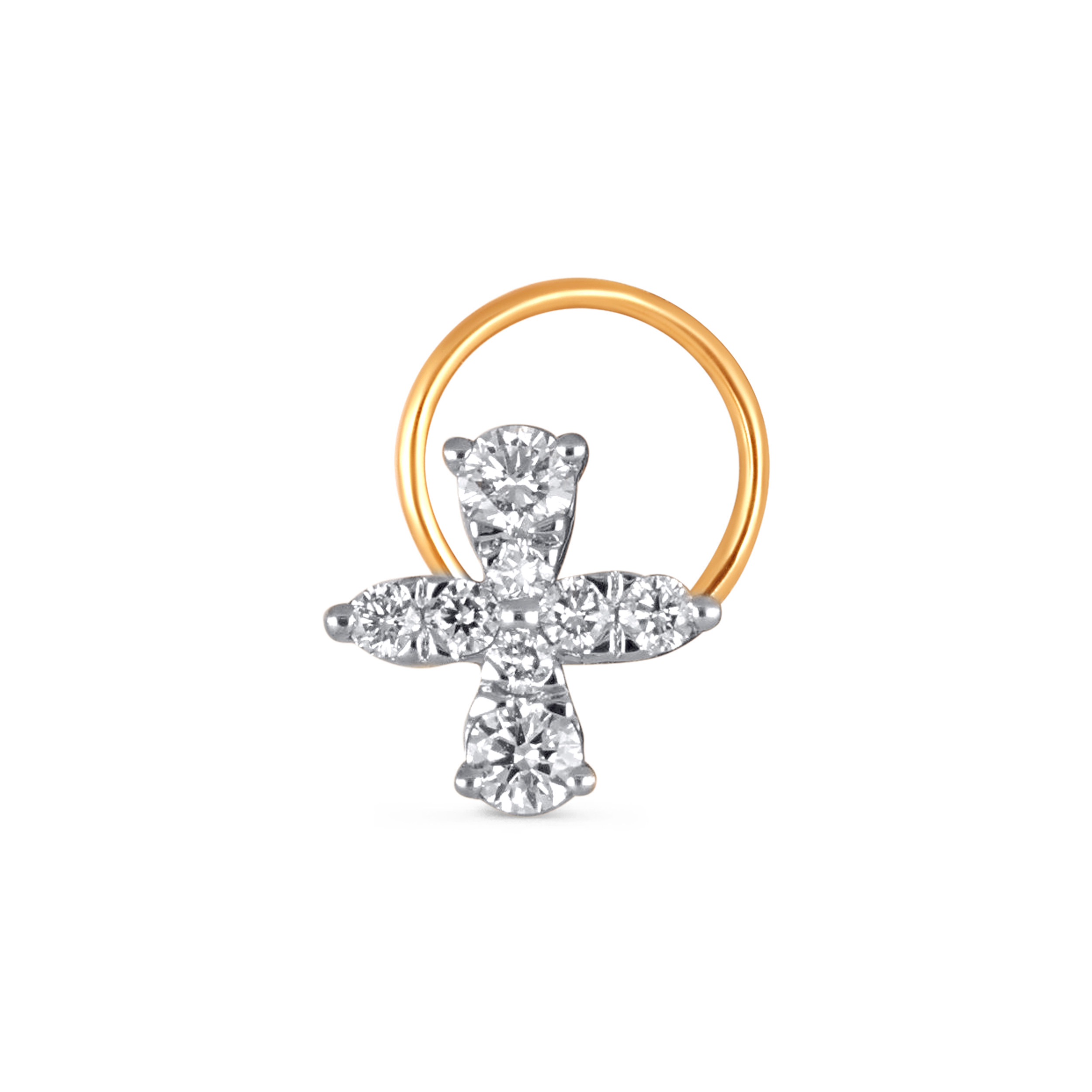 Subtle Brilliance Diamond Nose Pin - Senco Gold and Diamonds