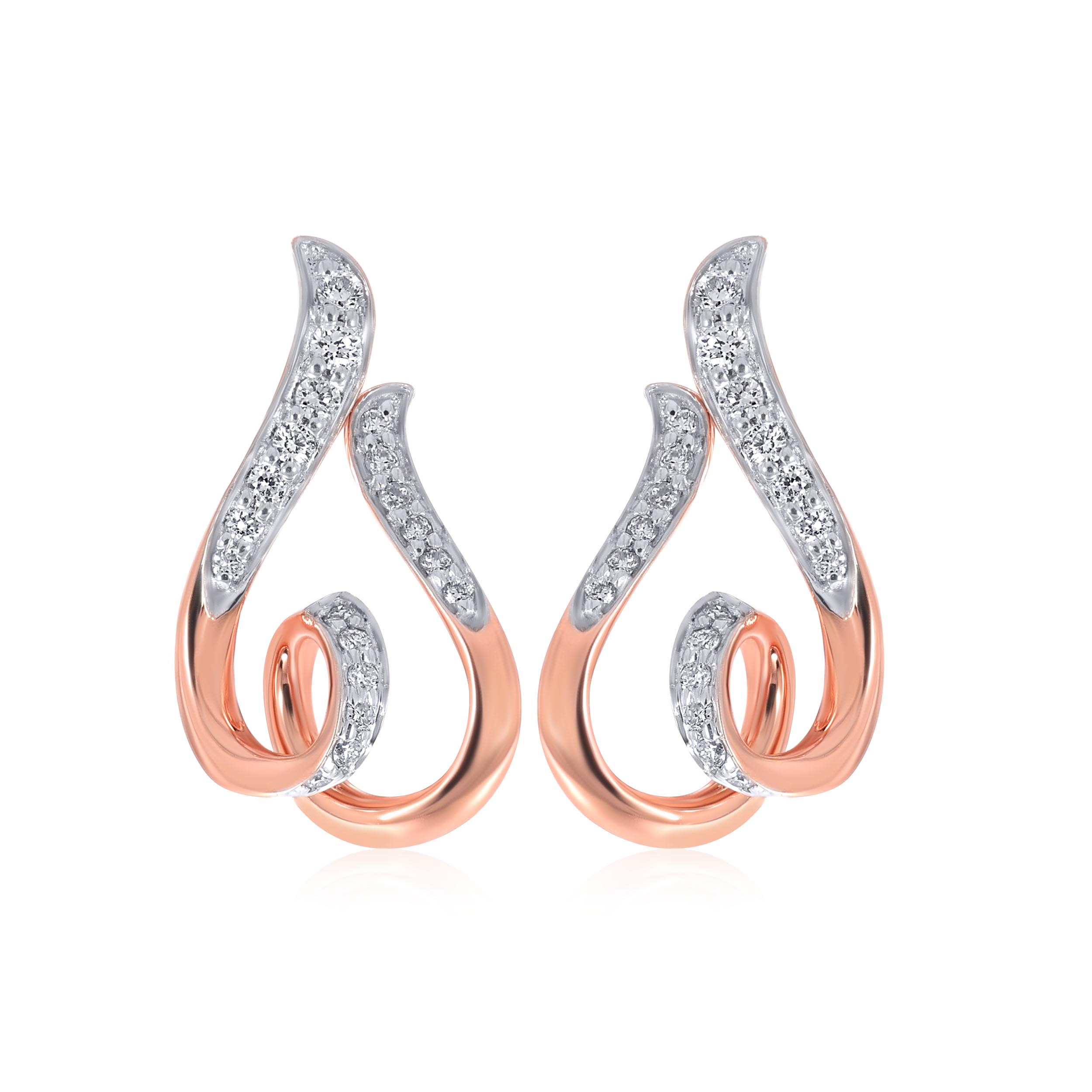 Swirled Sweetheart Diamond Studs - Senco Gold and Diamonds