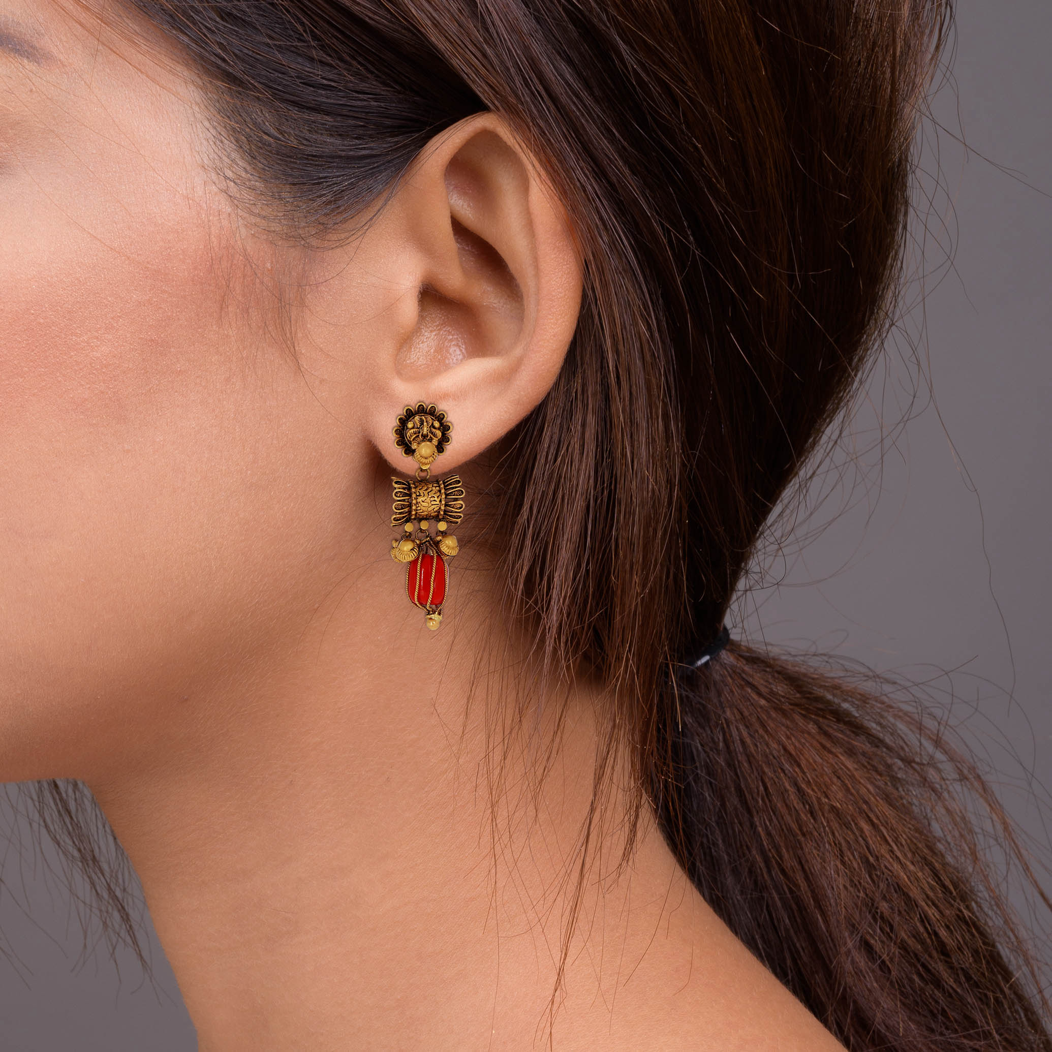 22K Yellow Gold Earrings-GPGN-D000788450 - Senco Gold and Diamonds