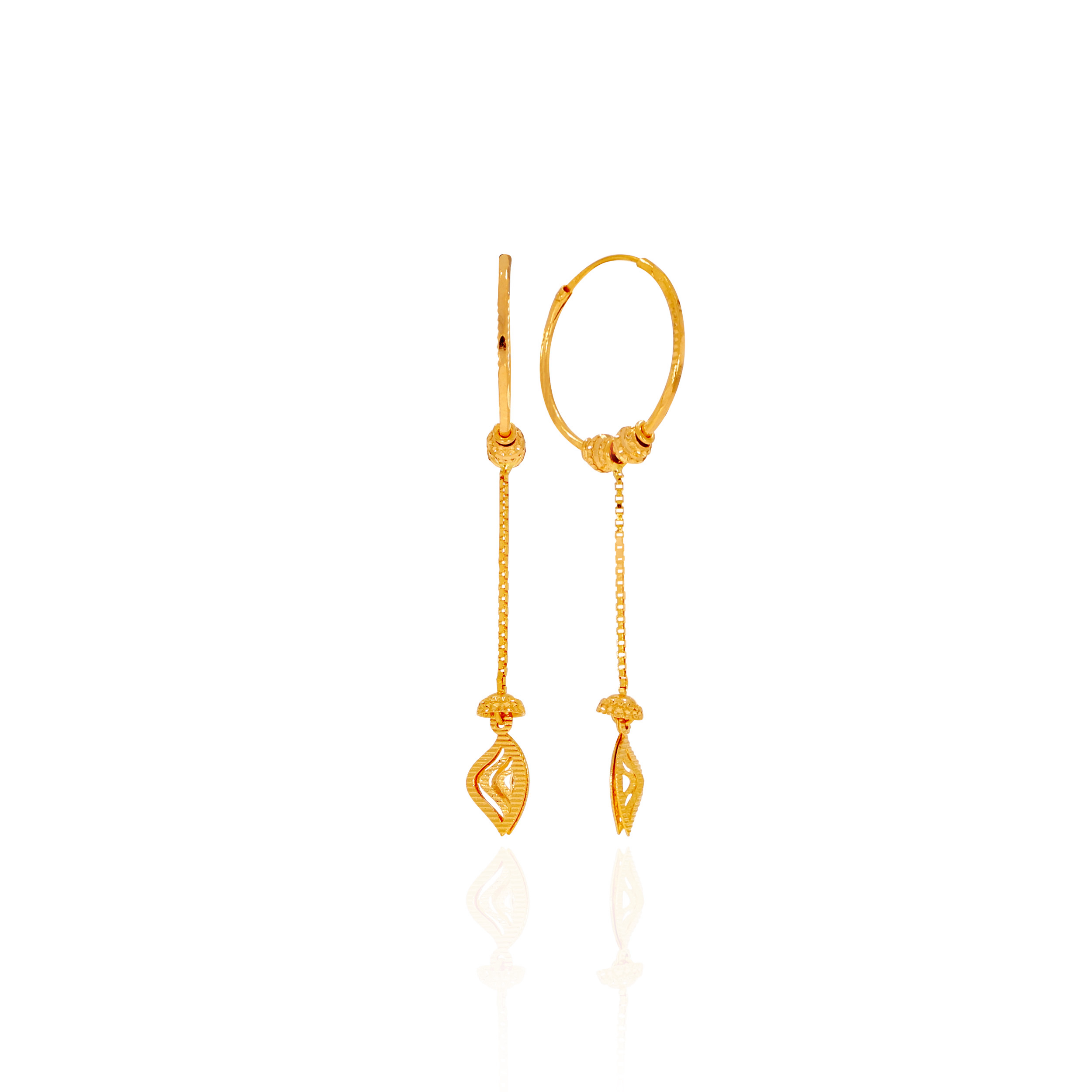 Elegant Revelry Gold Hoop Earrings - Senco Gold and Diamonds