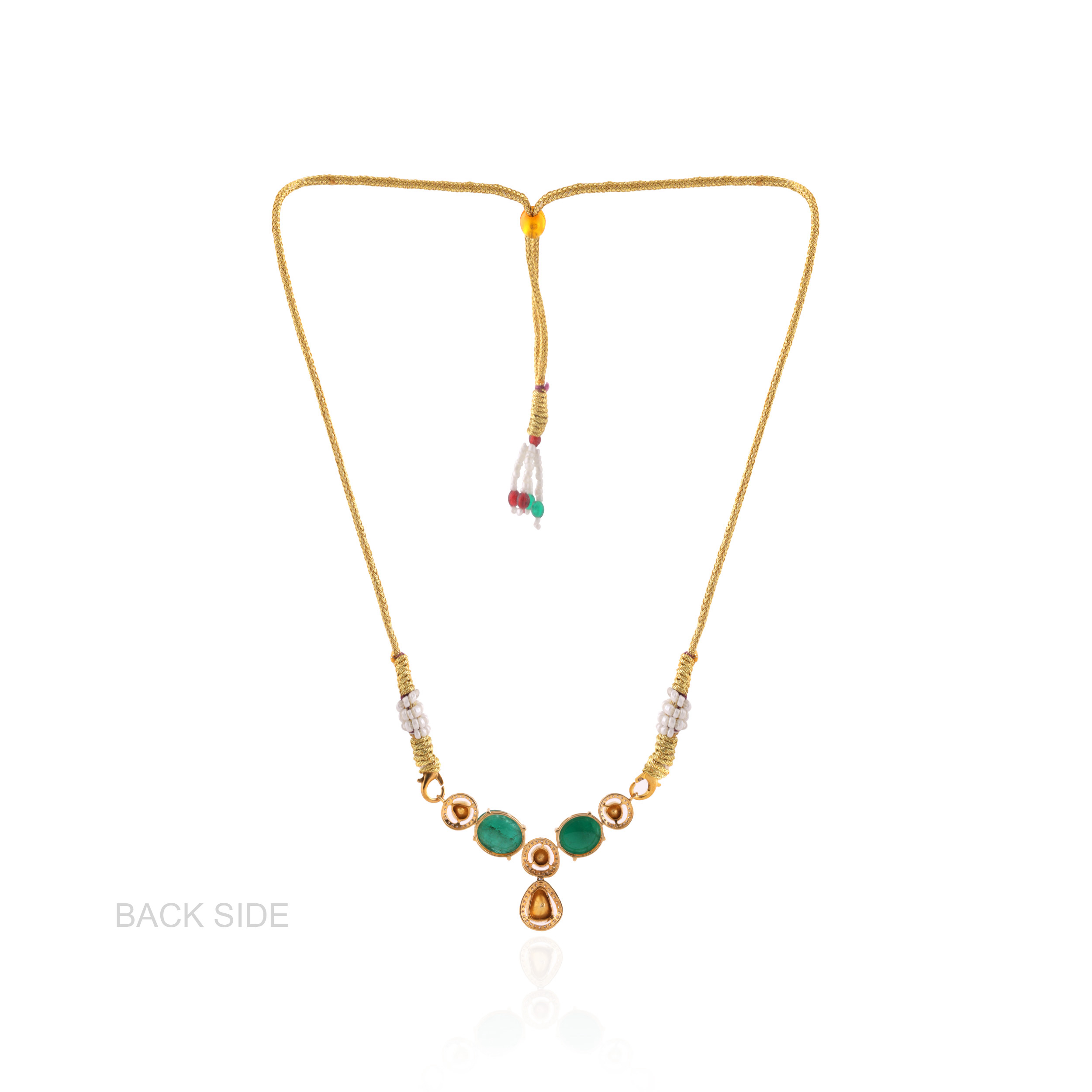 Emerald Dewdrop Polki Diamond Pendant - Senco Gold and Diamonds