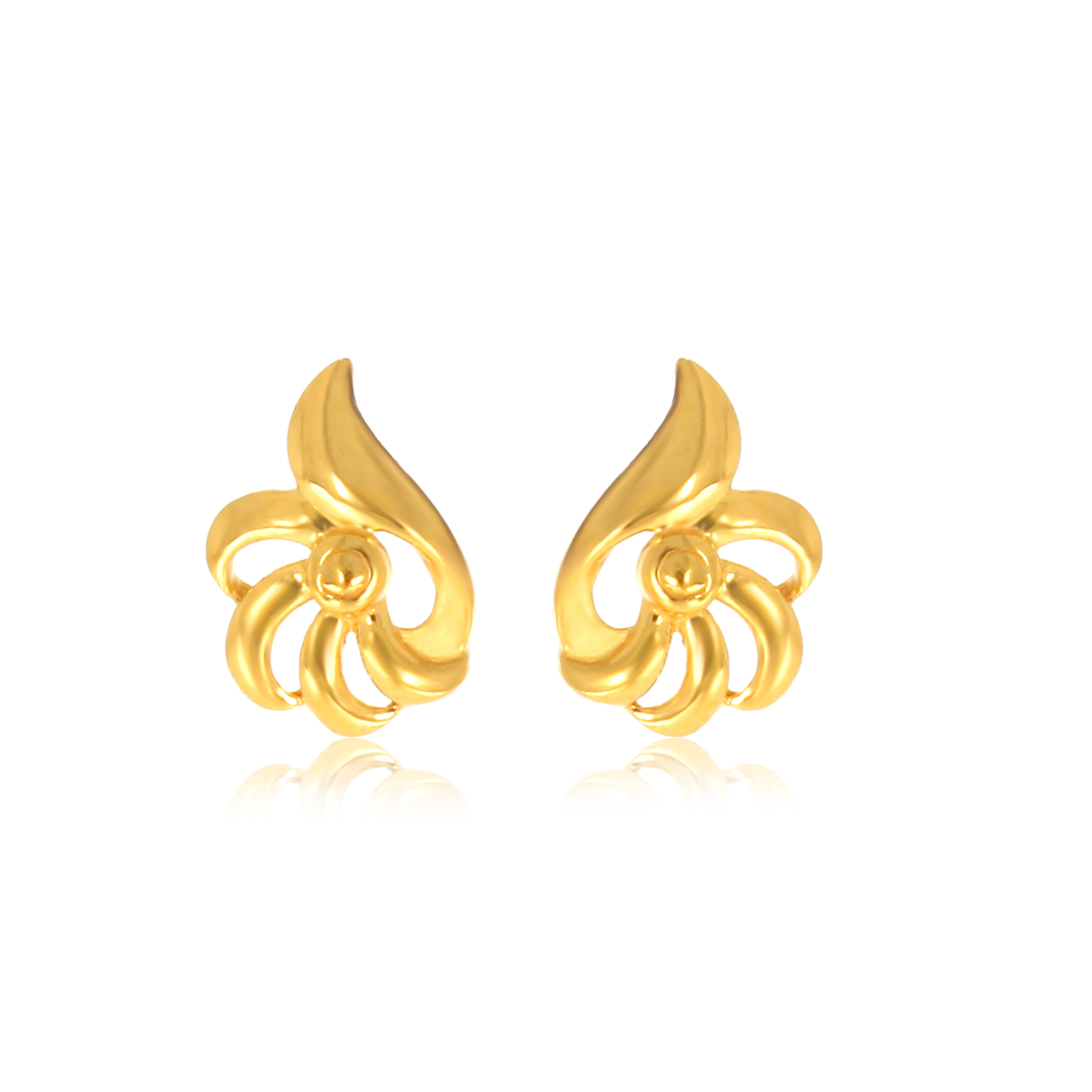 Partial Bloom Gold Studs - Senco Gold and Diamonds