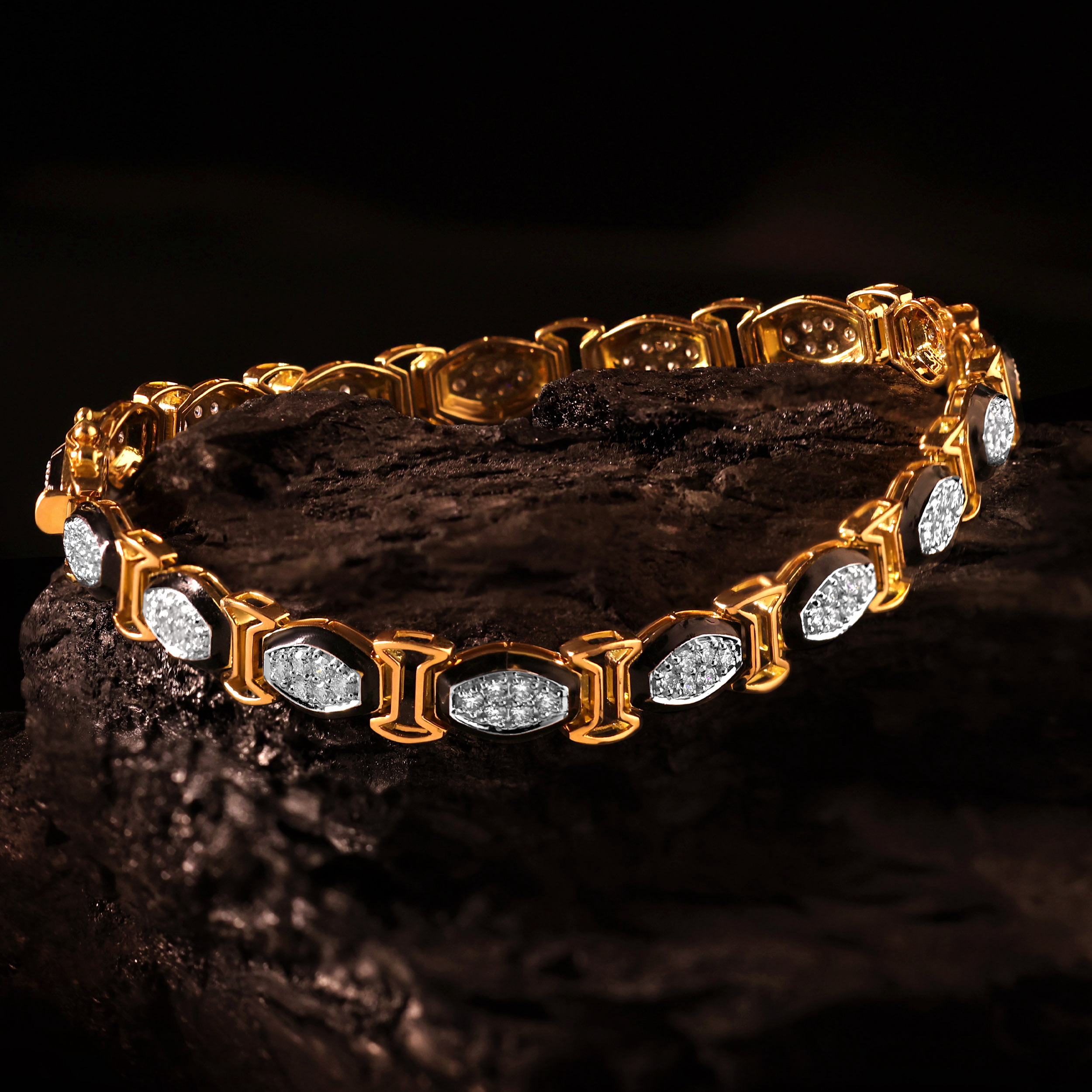 Eclipse Line Men's Diamond Wristlet - Senco Gold and Diamonds