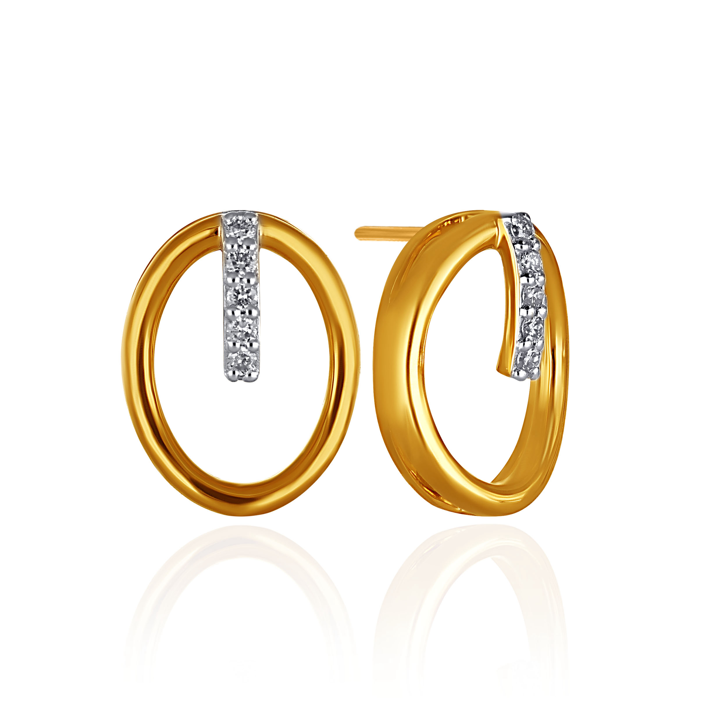 Modern Oval Spark Diamond Studs - Senco Gold and Diamonds