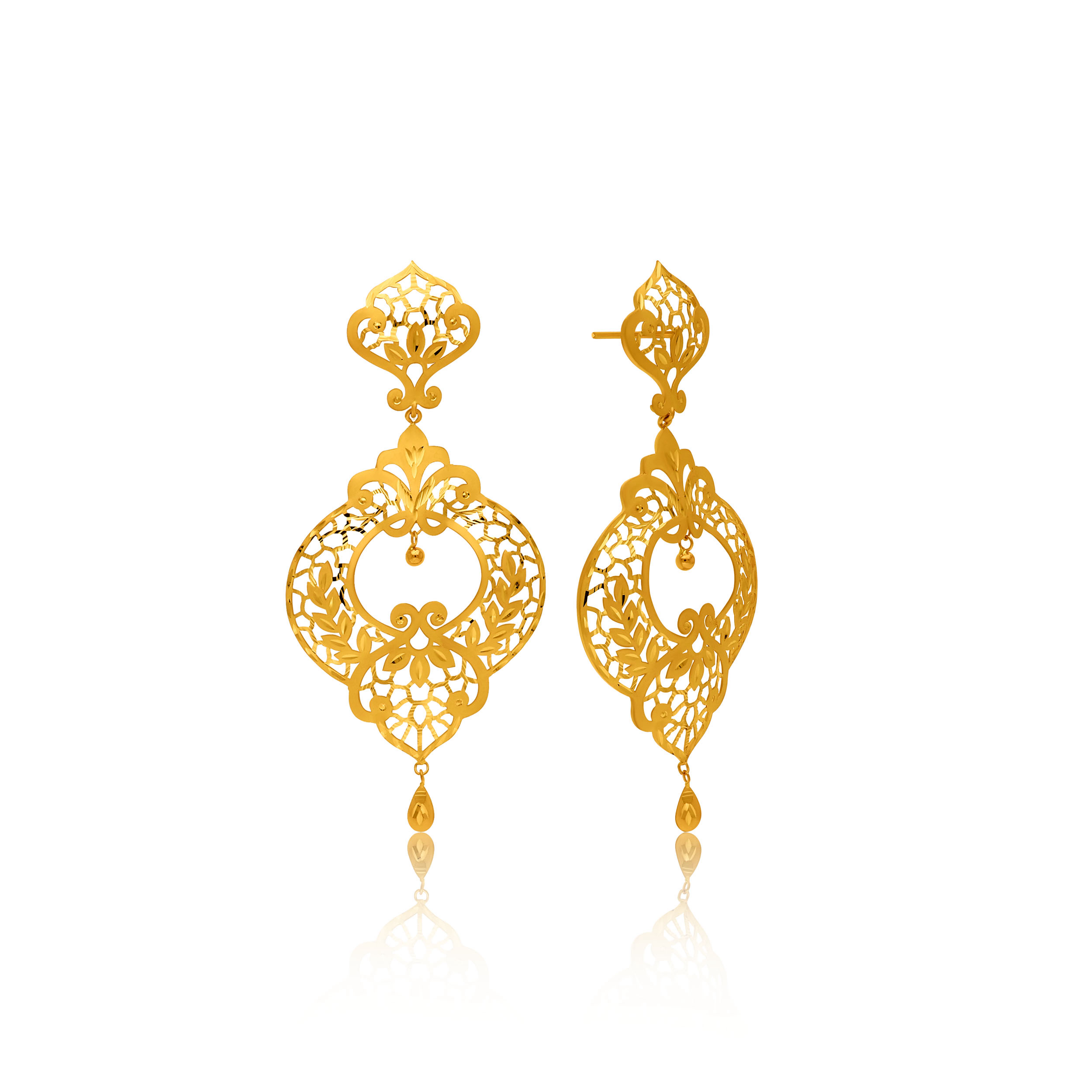 22K Yellow Gold Drop Earrings-GP-SAD0005015 - Senco Gold and Diamonds