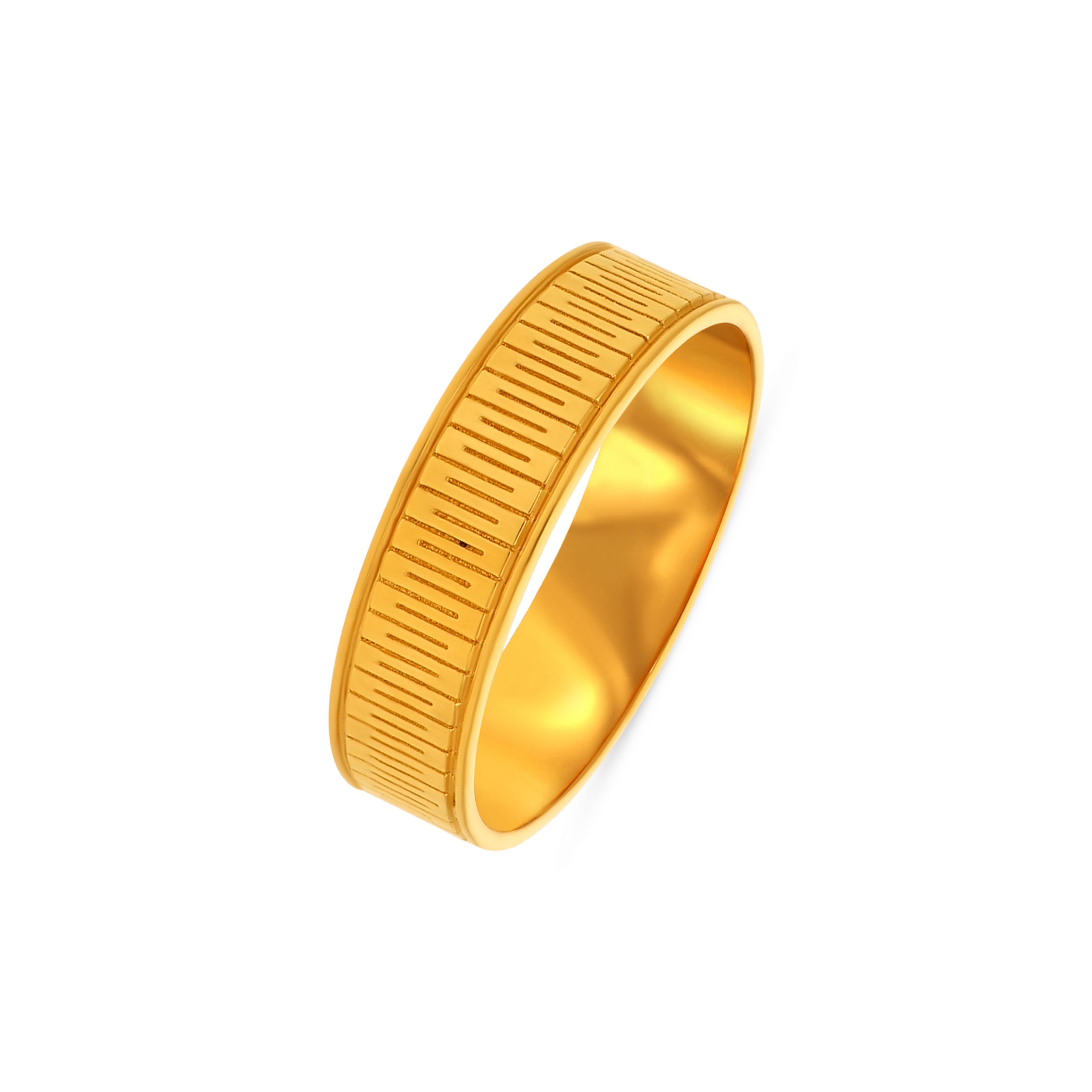 Linear Engraved Men's Gold Ring - Senco Gold and Diamonds
