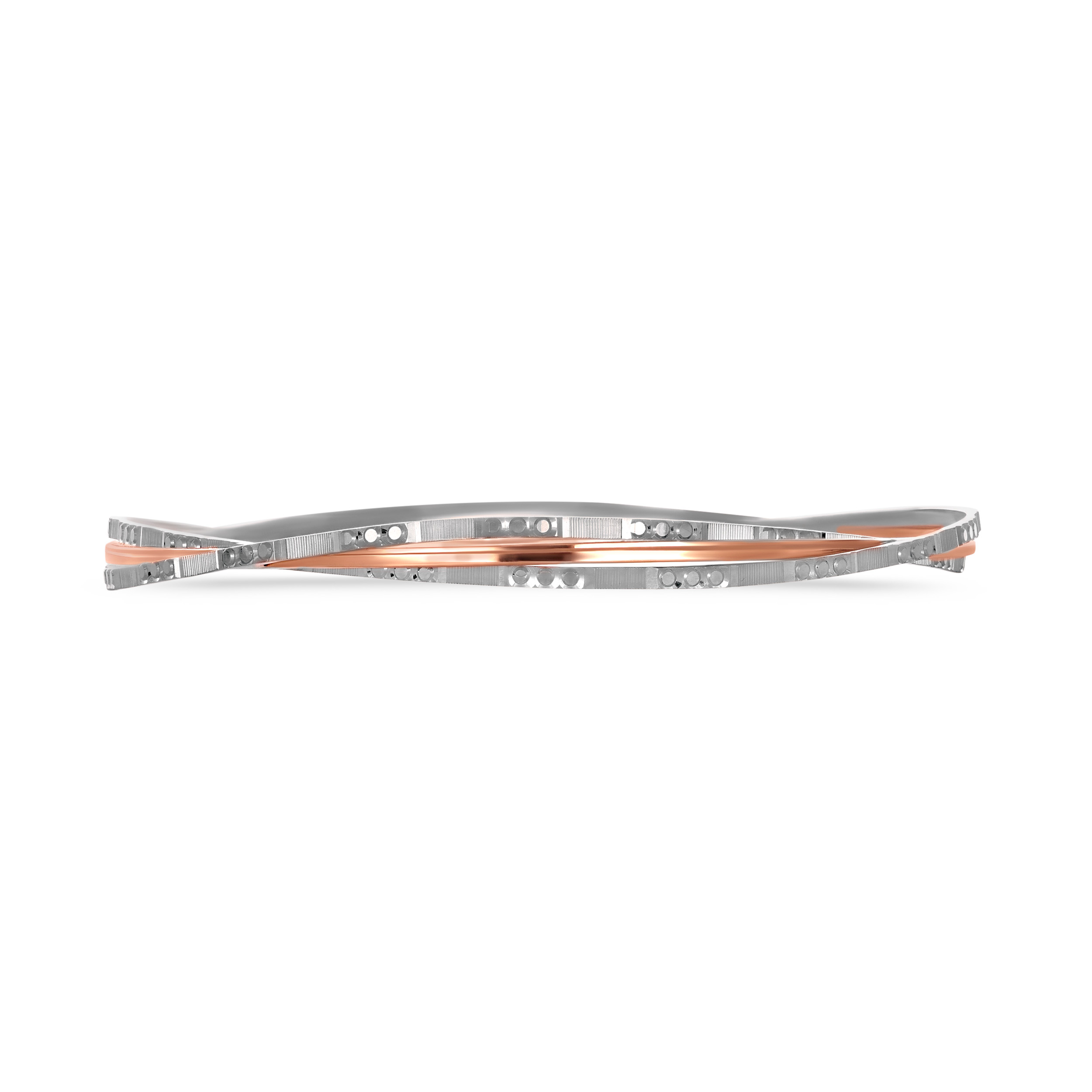 Trio Twirl Platinum Bangle - Senco Gold and Diamonds