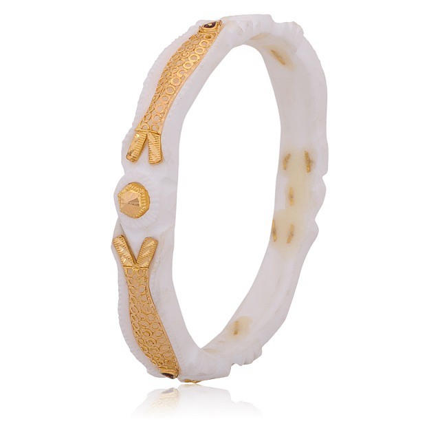 Oceanic Art Gold Sankha Bangle - Senco Gold and Diamonds