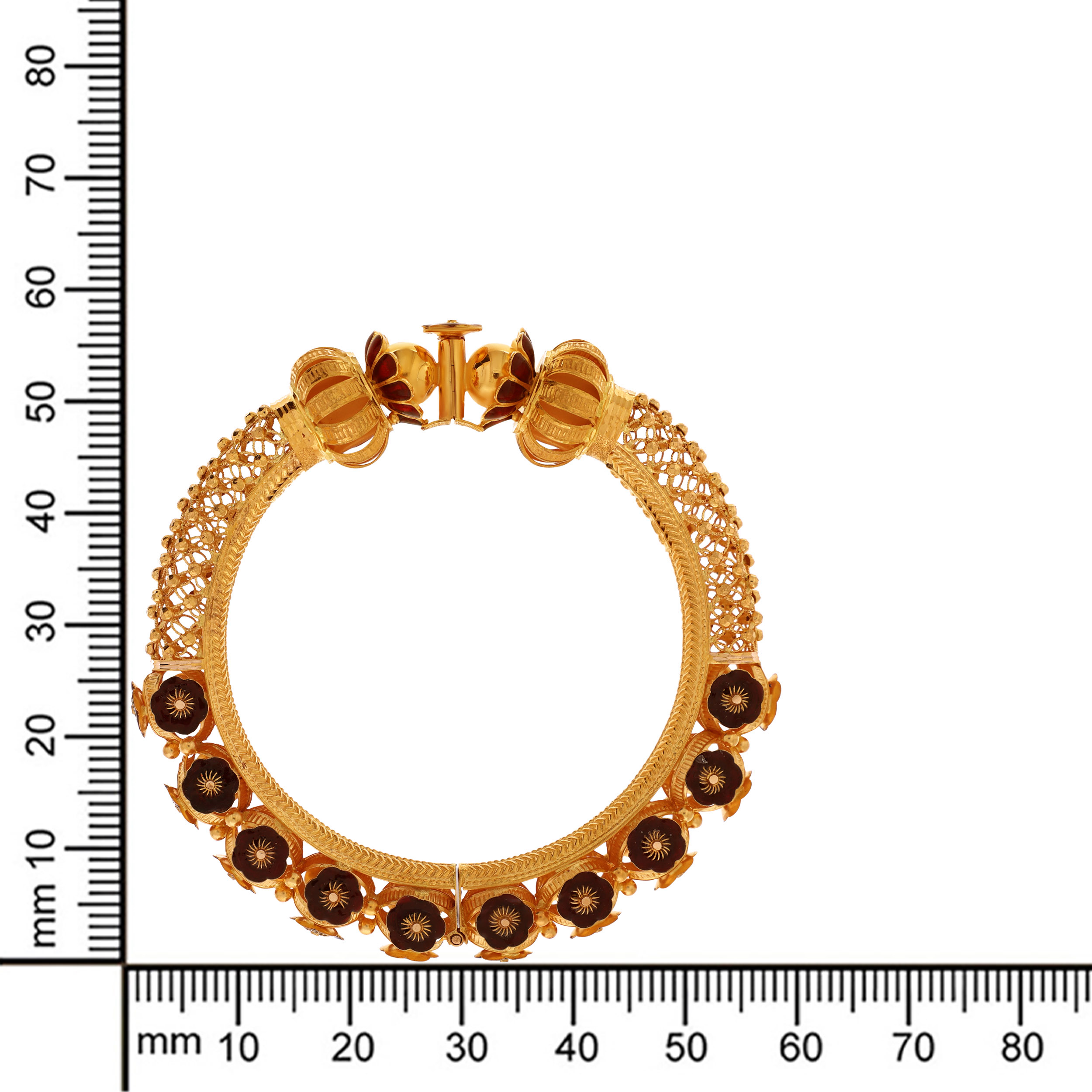 Harmonious Bloom Gold Mukh Bangle - Senco Gold and Diamonds