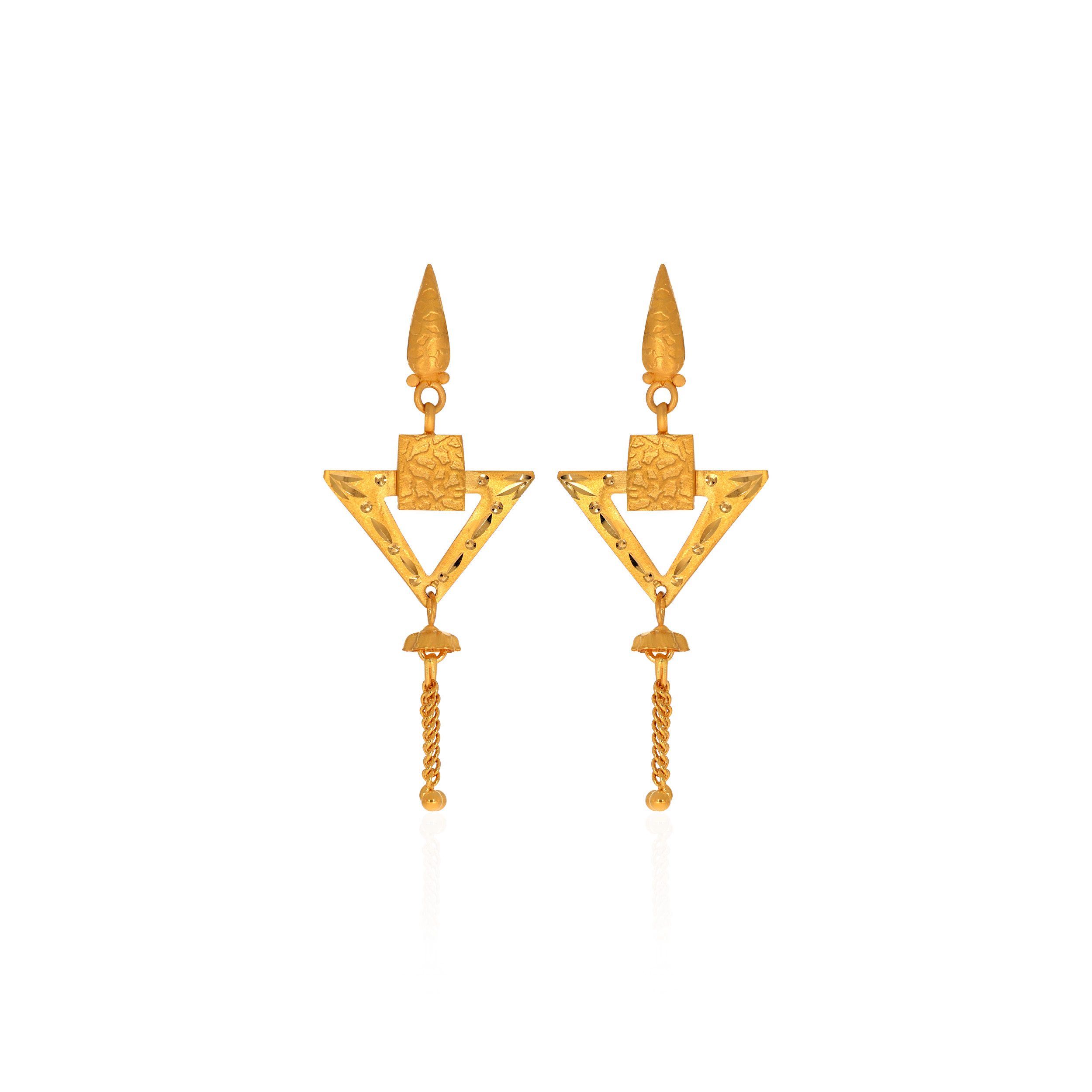 Elegant Art Gold Drop Earrings - Senco Gold and Diamonds