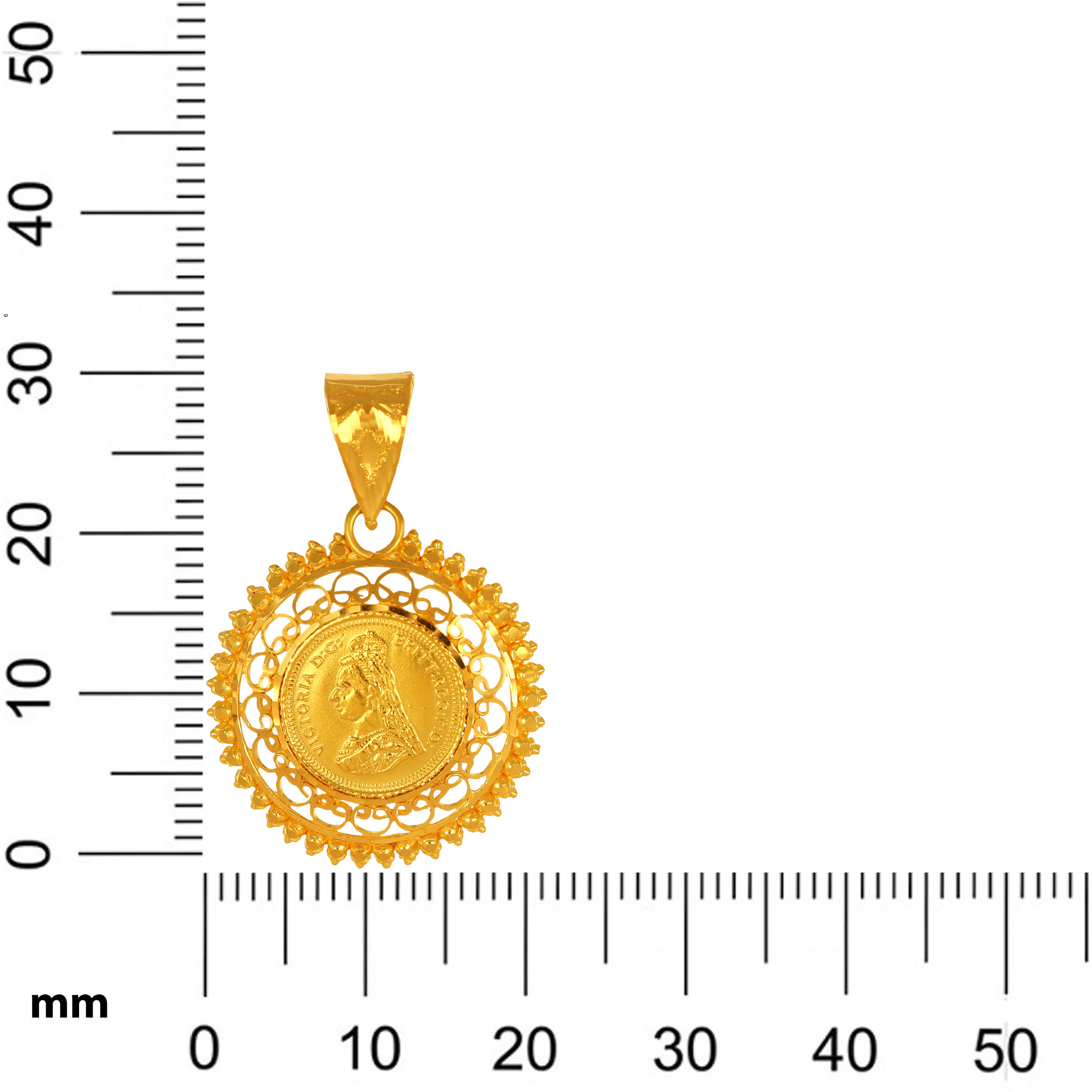 Vintage Royal Coin Gold Pendant - Senco Gold and Diamonds