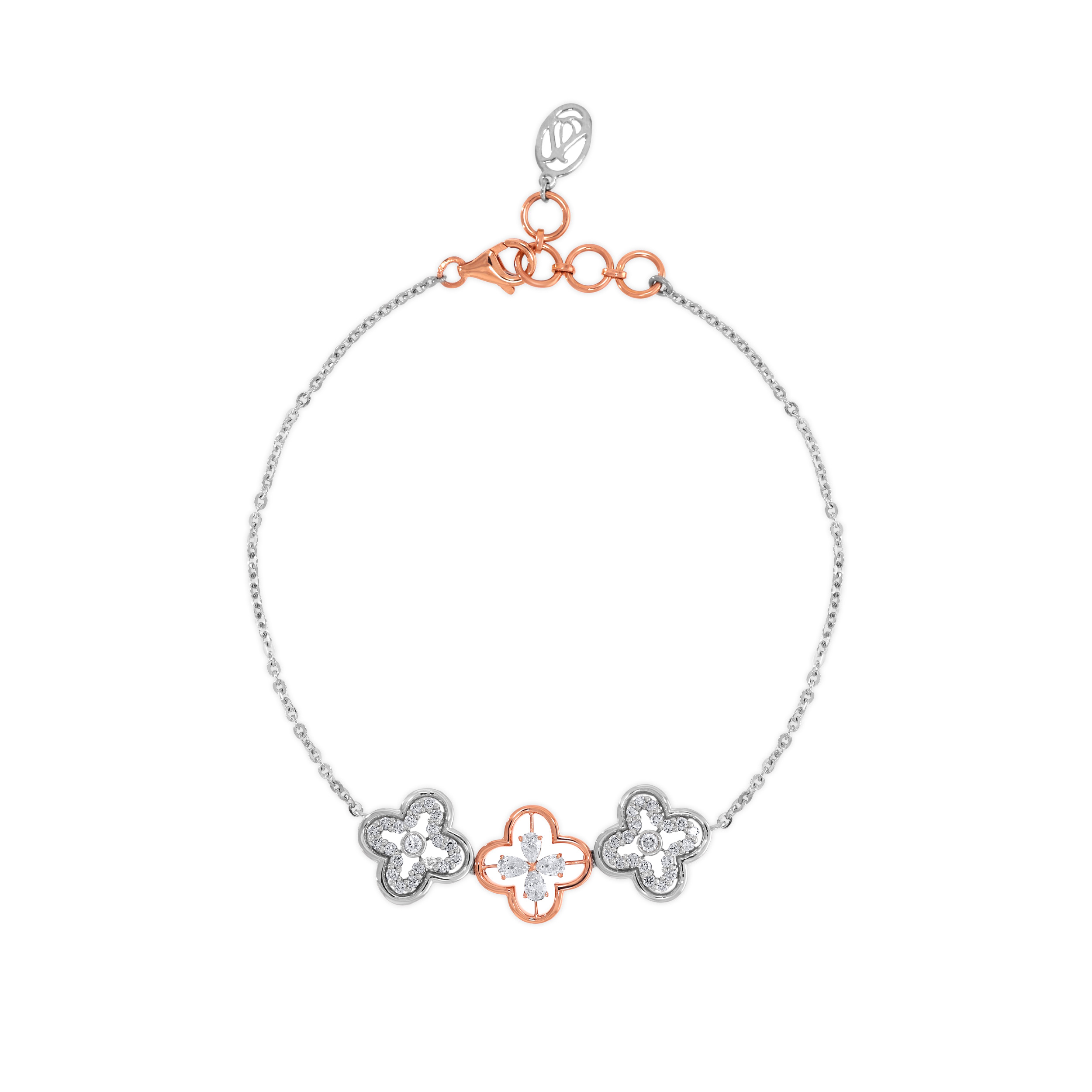 Whimsical Clover Platinum Bracelet - Senco Gold and Diamonds