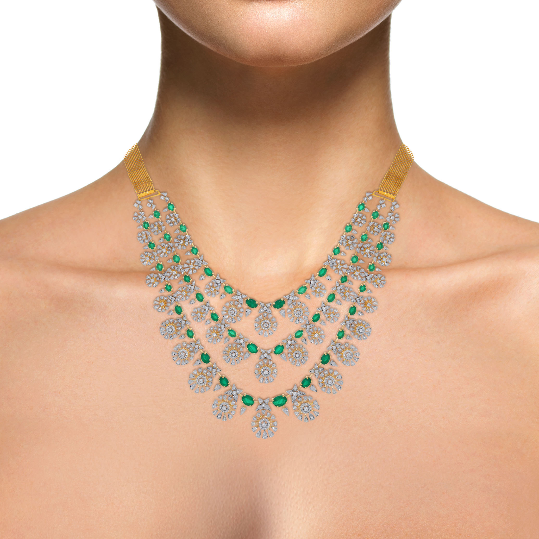14K Yellow Gold Diamond Necklace-DGN-D000741172 - Senco Gold and Diamonds