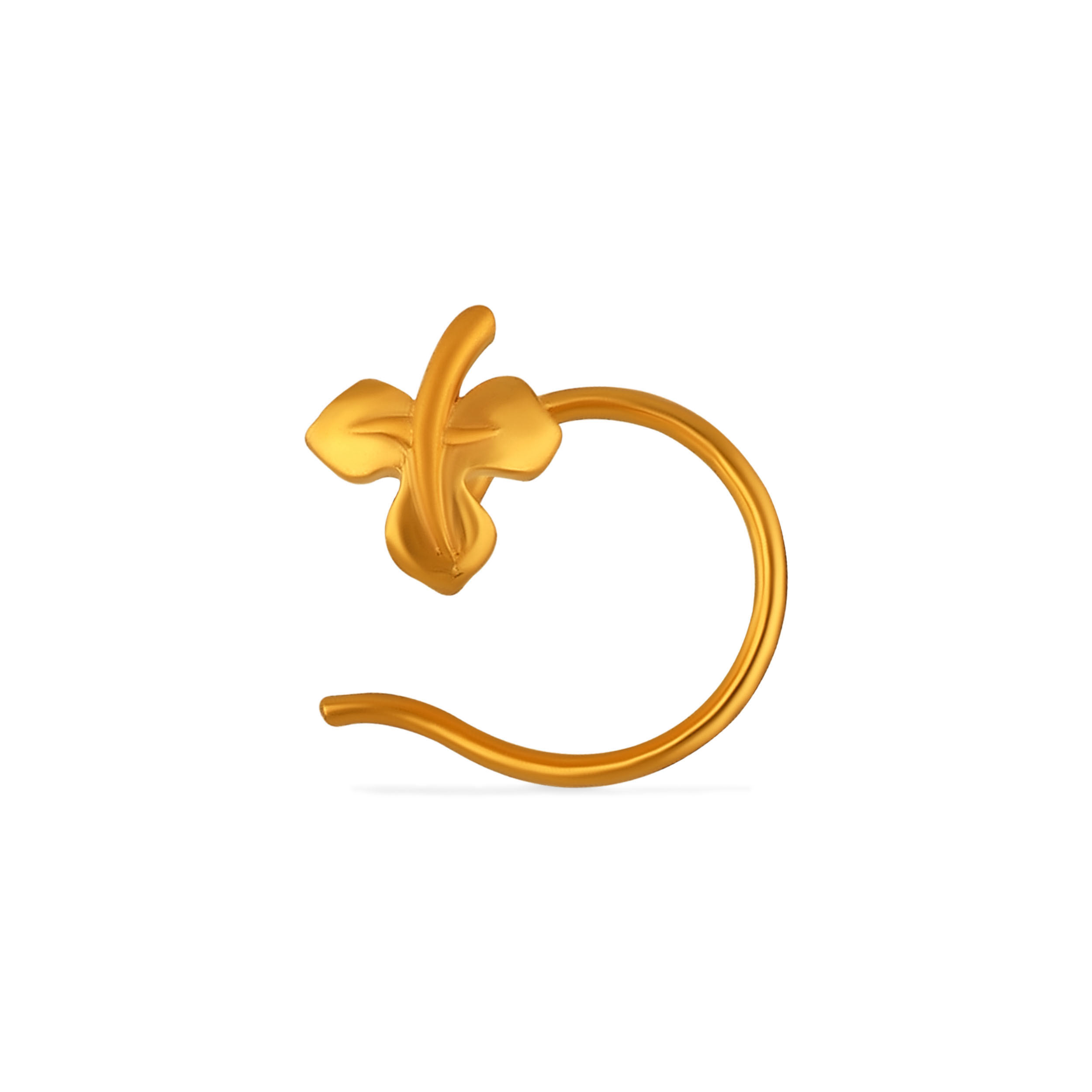 Serene Flora Gold Nose Pin - Senco Gold and Diamonds