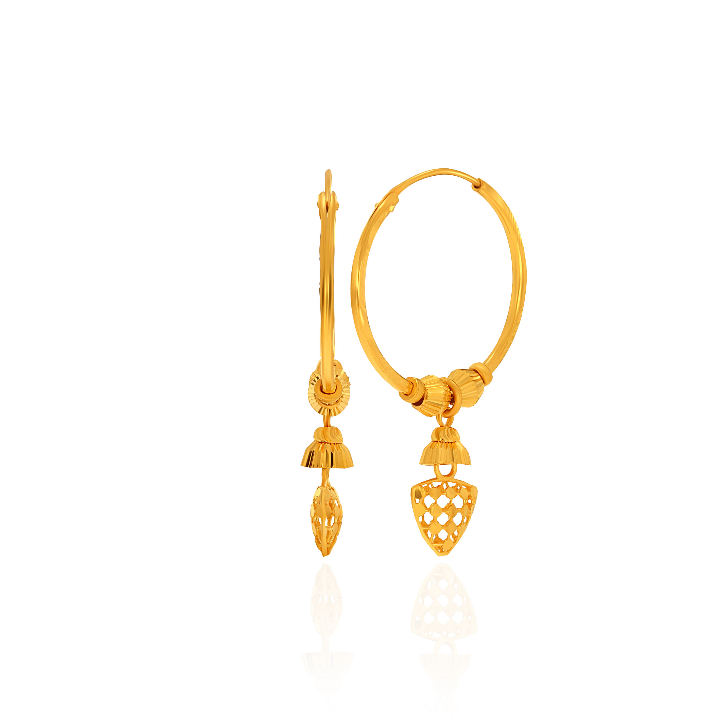 Heritage Glow Gold Hoop Earrings - Senco Gold and Diamonds