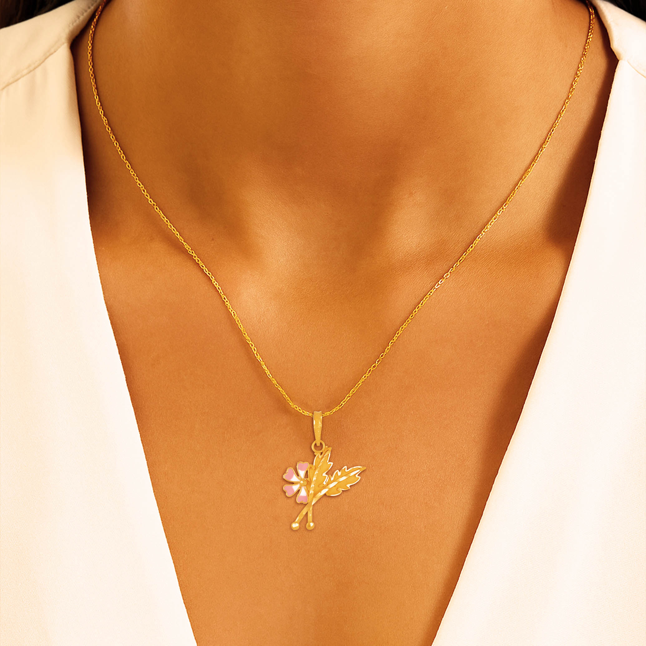 Blush of Festivity Gold Pendant - Senco Gold and Diamonds