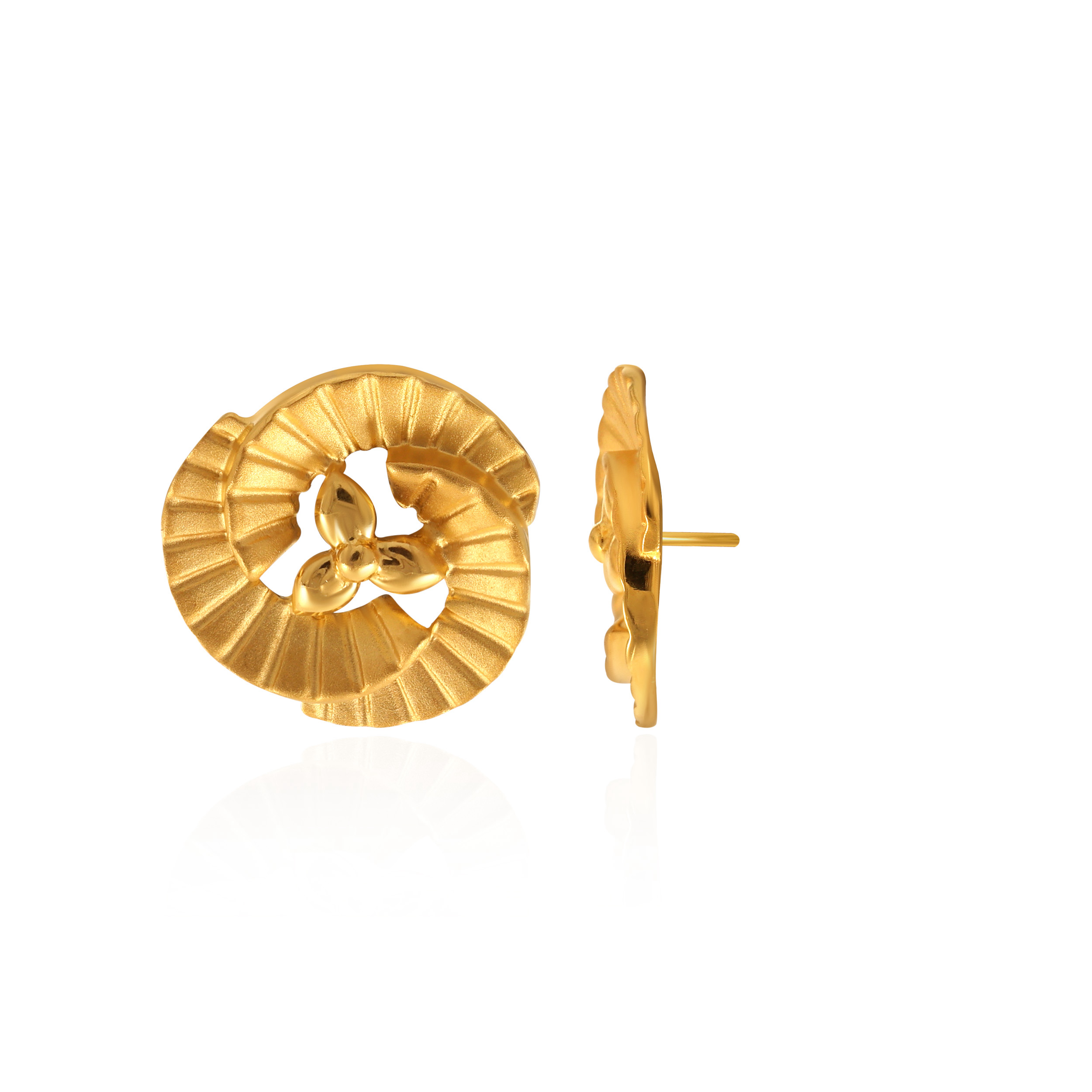 Embraced Bloom Gold Studs - Senco Gold and Diamonds
