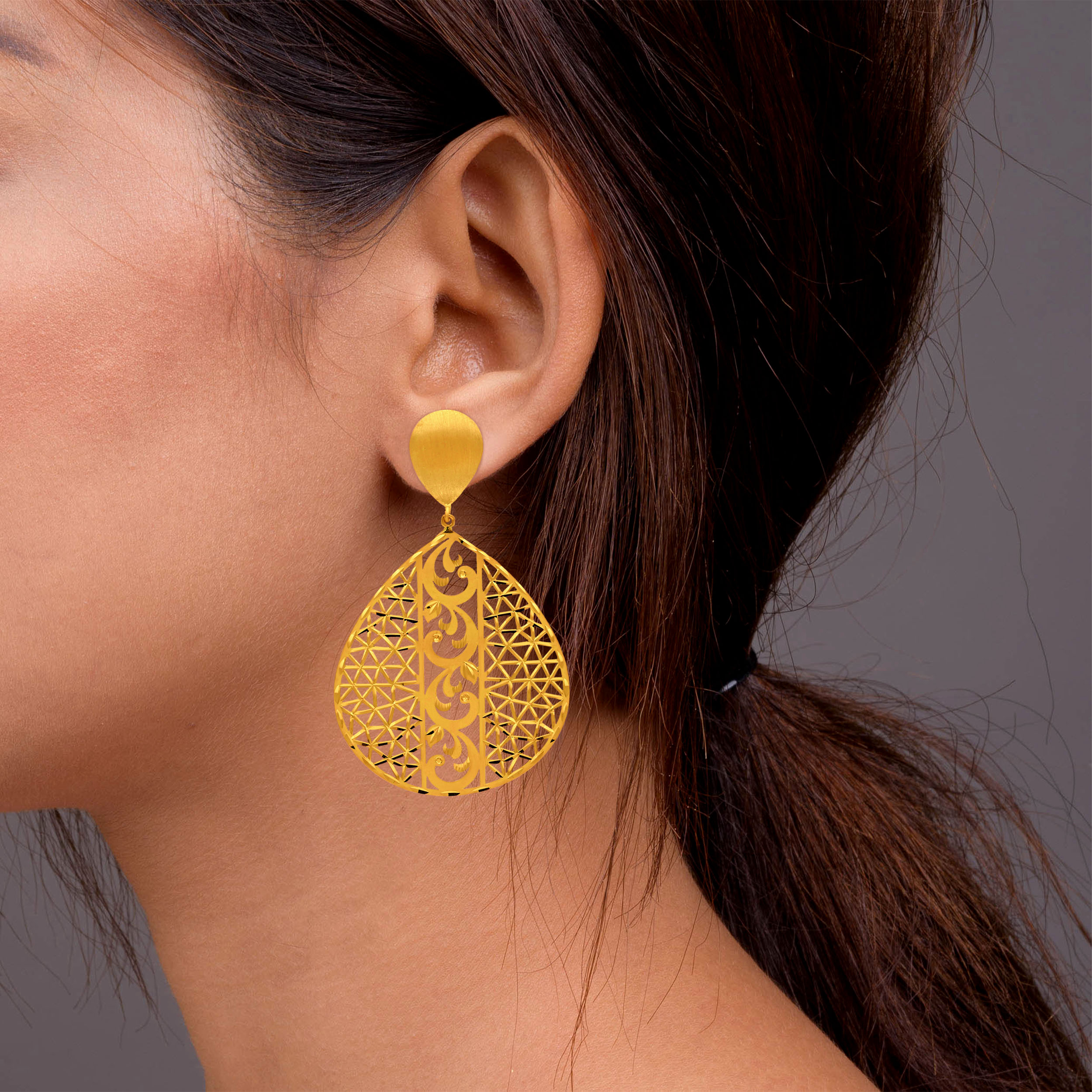 22K Yellow Gold Earrings-GP-SAD0005014 - Senco Gold and Diamonds