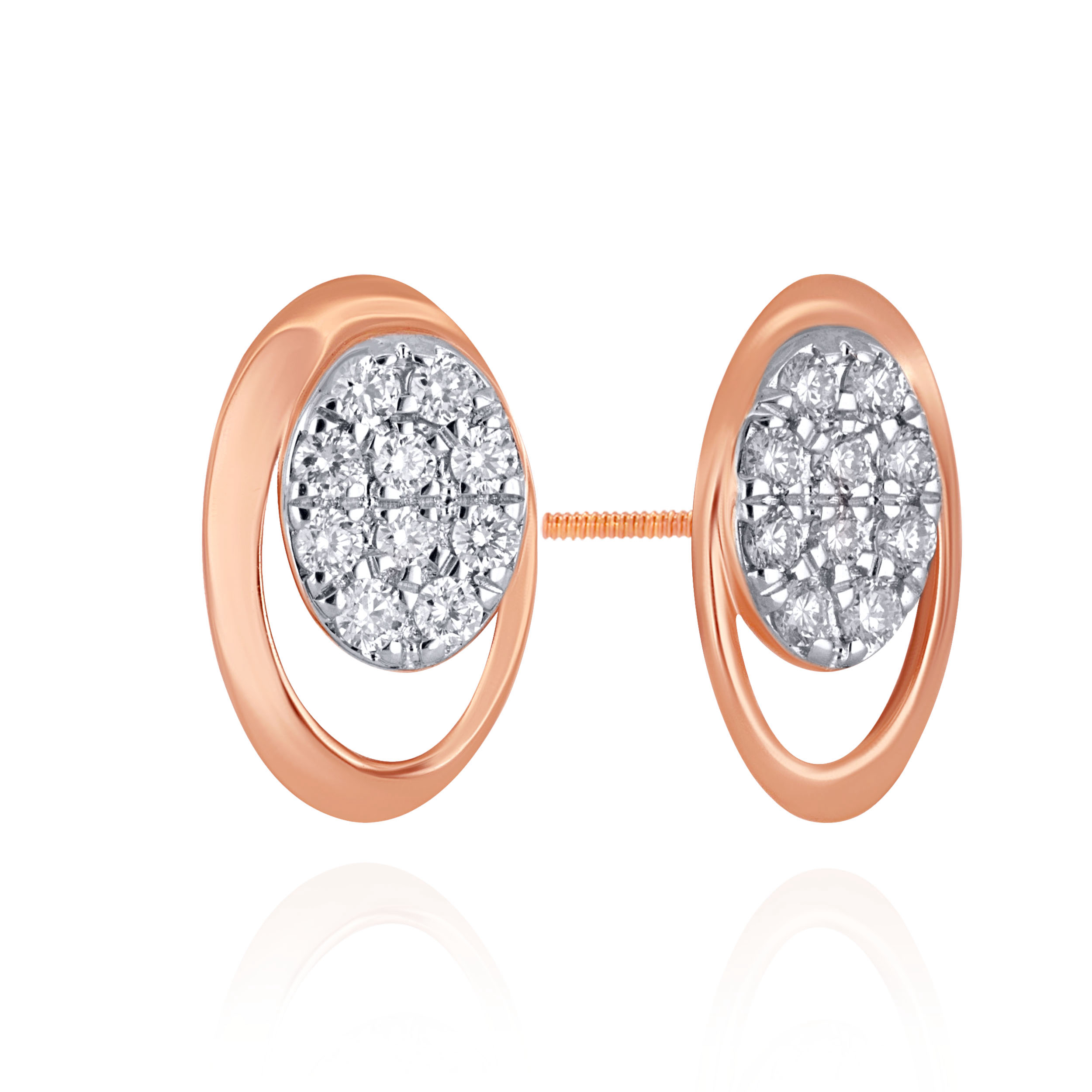 Gleaming Oval Diamond Studs - Senco Gold and Diamonds